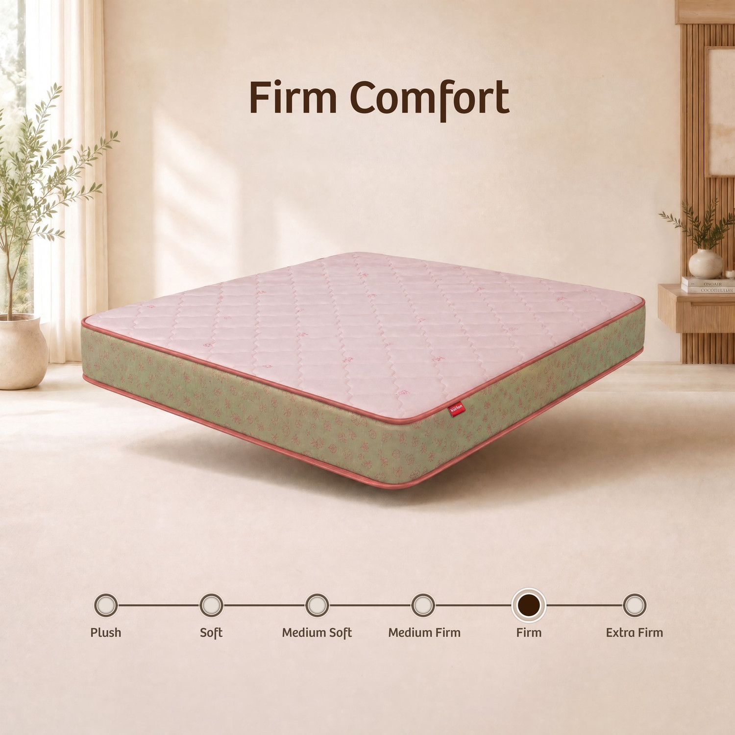 Image of KURLON Ortho Natural Grid, Firm, Adaptive Back Support, 10 Yr Warranty, 6 inch Double High Resilience (HR) Foam Mattress
