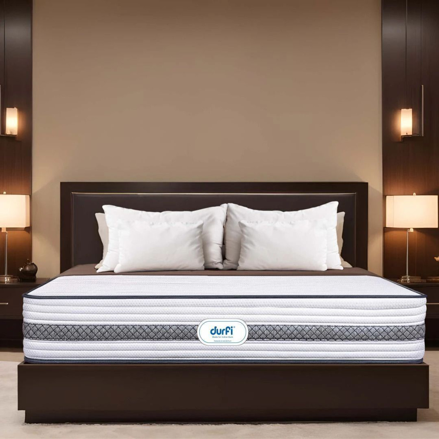 Image of Durfi Hybrid Cotton Candy Memory Foam CertiPUR-US Certified 8 inch Single Pocket Spring Mattress