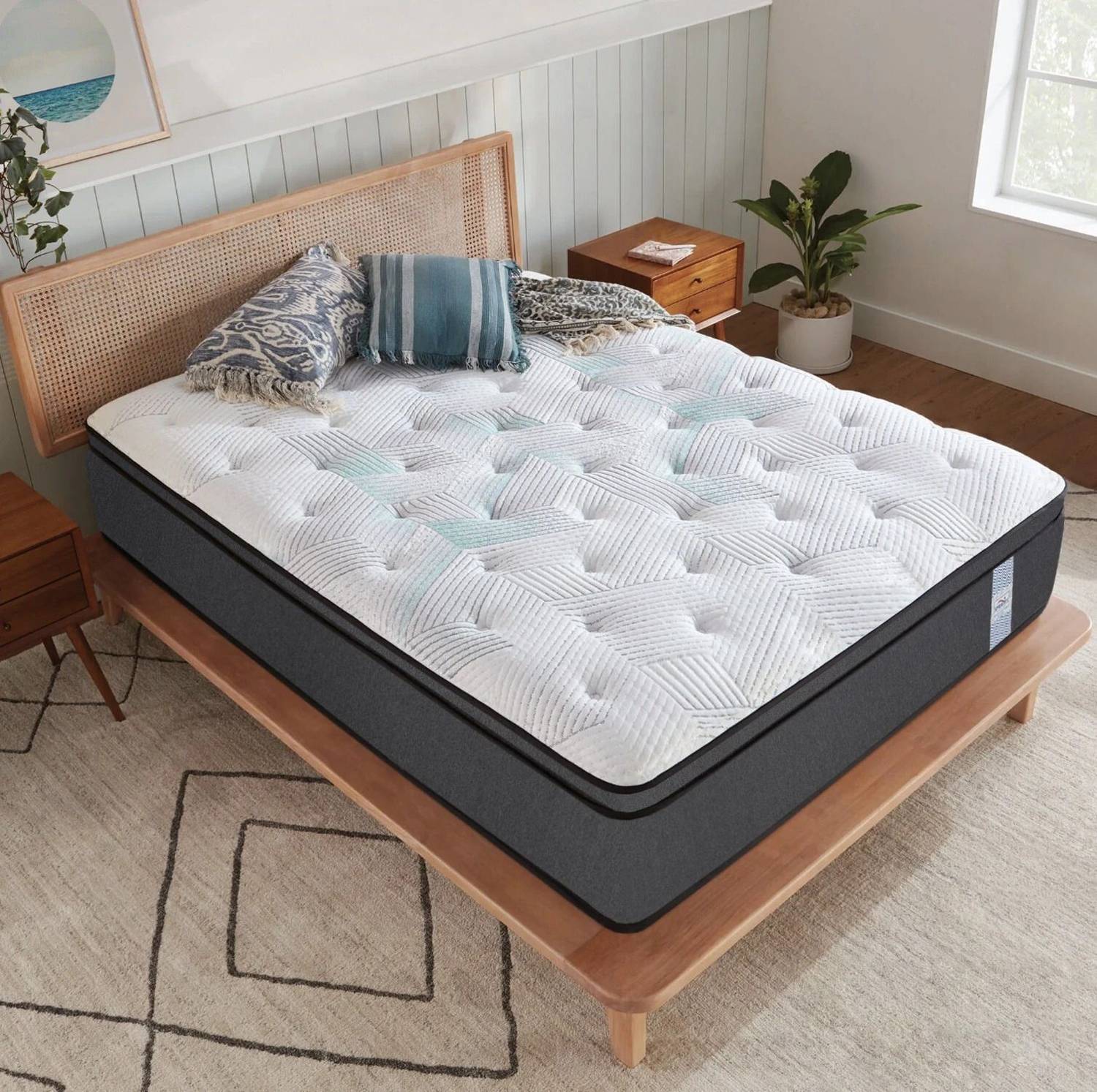 SPRINGTEK Euro Top Hybrid Latex 6 inch Single Pocket Spring Mattress