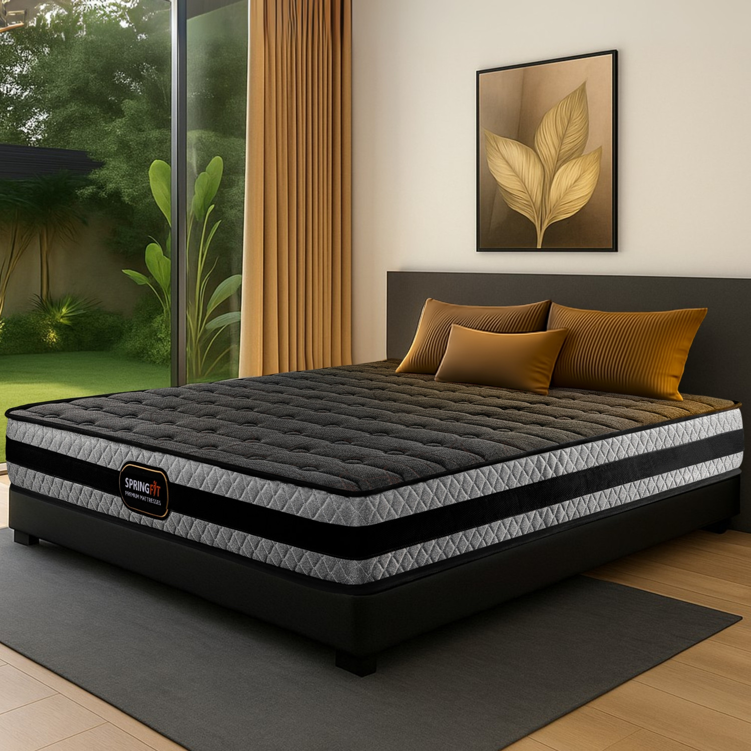 Image of SPRINGFIT Microgrid Mattress with Cooling Airvent Responsive & Aero Sleep 6 inch Queen High Resilience (HR) Foam Mattress