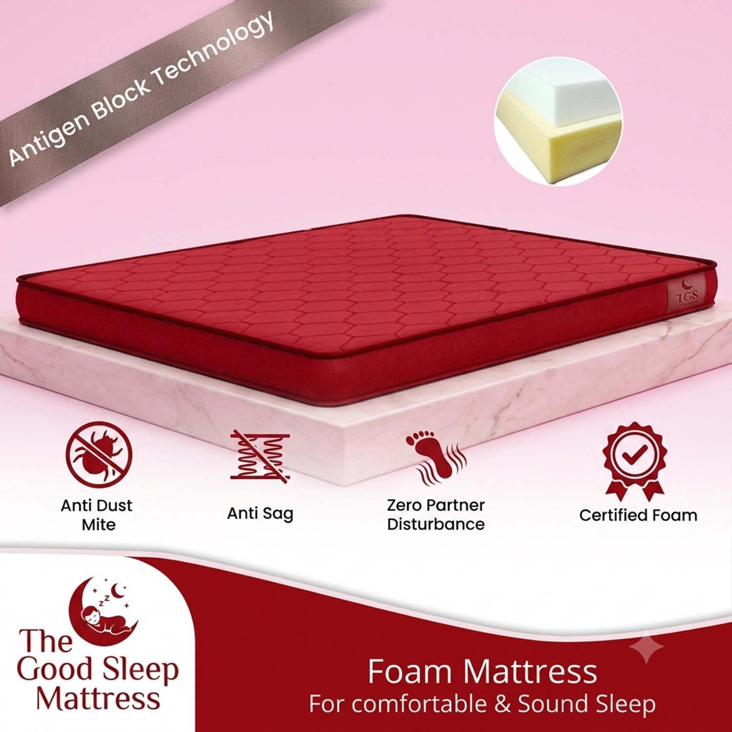 Image of The GoodSleep Bed Mattress 4 inch Double High Density (HD) Foam Mattress