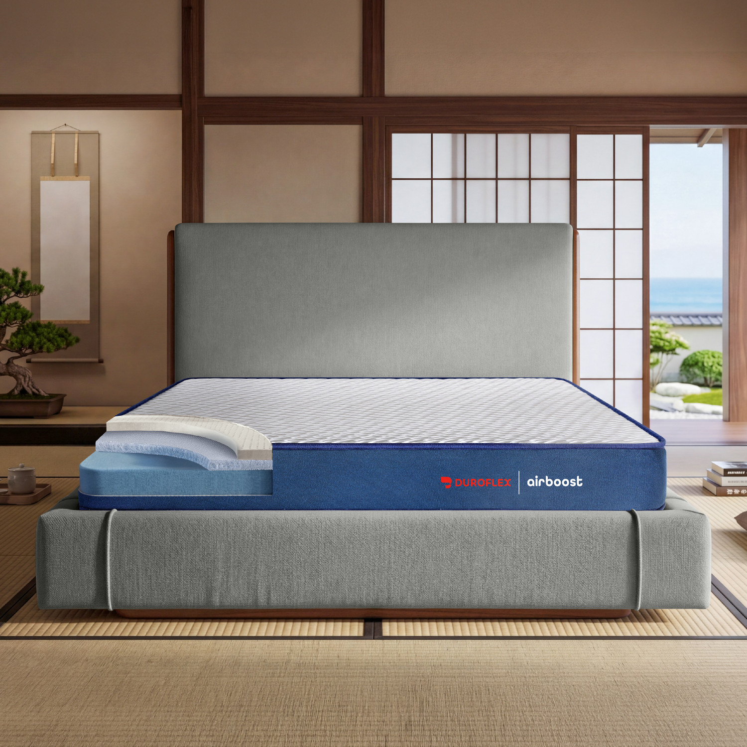 Image of Duroflex Duropedic Livein Airboost 2.8, Medium Firm Orthopedic 8 inch Single High Density (HD) Foam Mattress