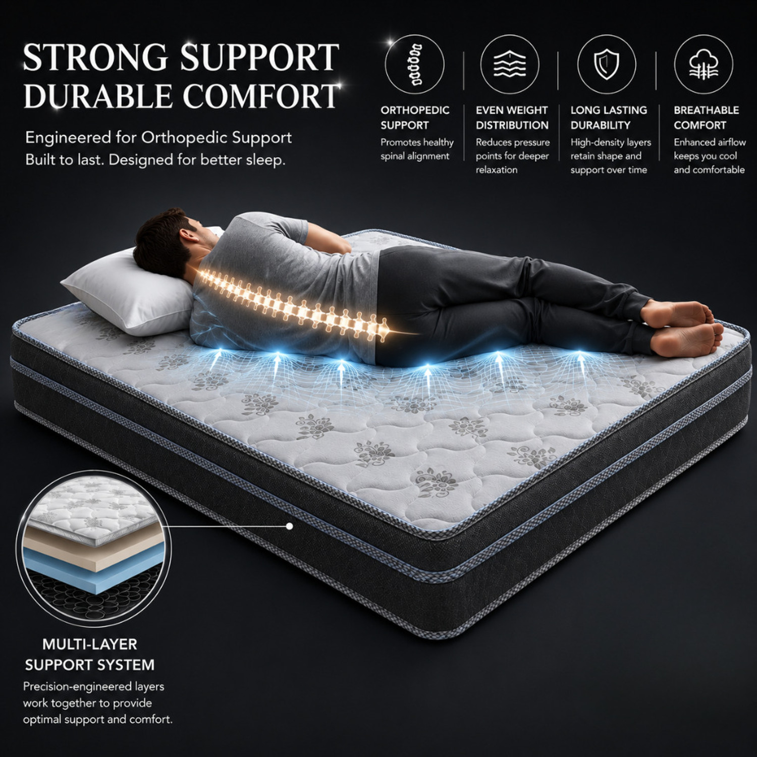 Image of WakeFitness Discover By Comfort 4 inch Single Pocket Spring Mattress