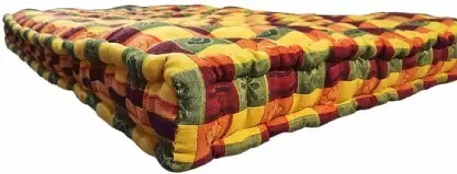 Image of BLISSFUL HANDLOOM Soft Multicolour 6X6ft / Gadda 5 inch King Cotton Mattress