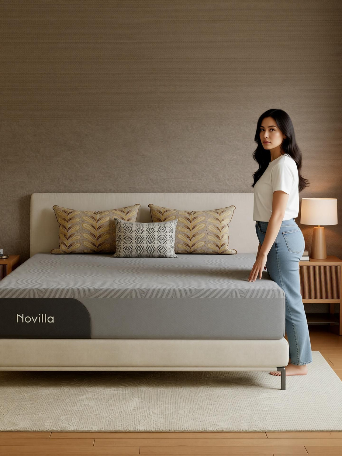 Image of Novilla SpineTek 7-Zone Ortho Mattress Gel Memory Foam, Cooling Comfort & Back Relief 8 inch Queen PU Foam Mattress