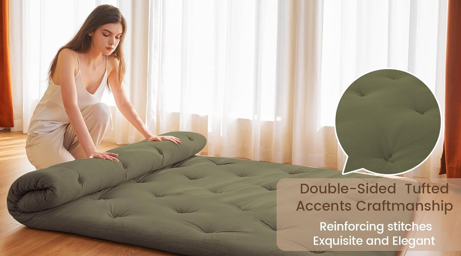 Image of MAXYOYO Cotton Bed Mattress Orthopedic Single Bed Cotton Floor Gadda 5 inch Single Cotton Mattress