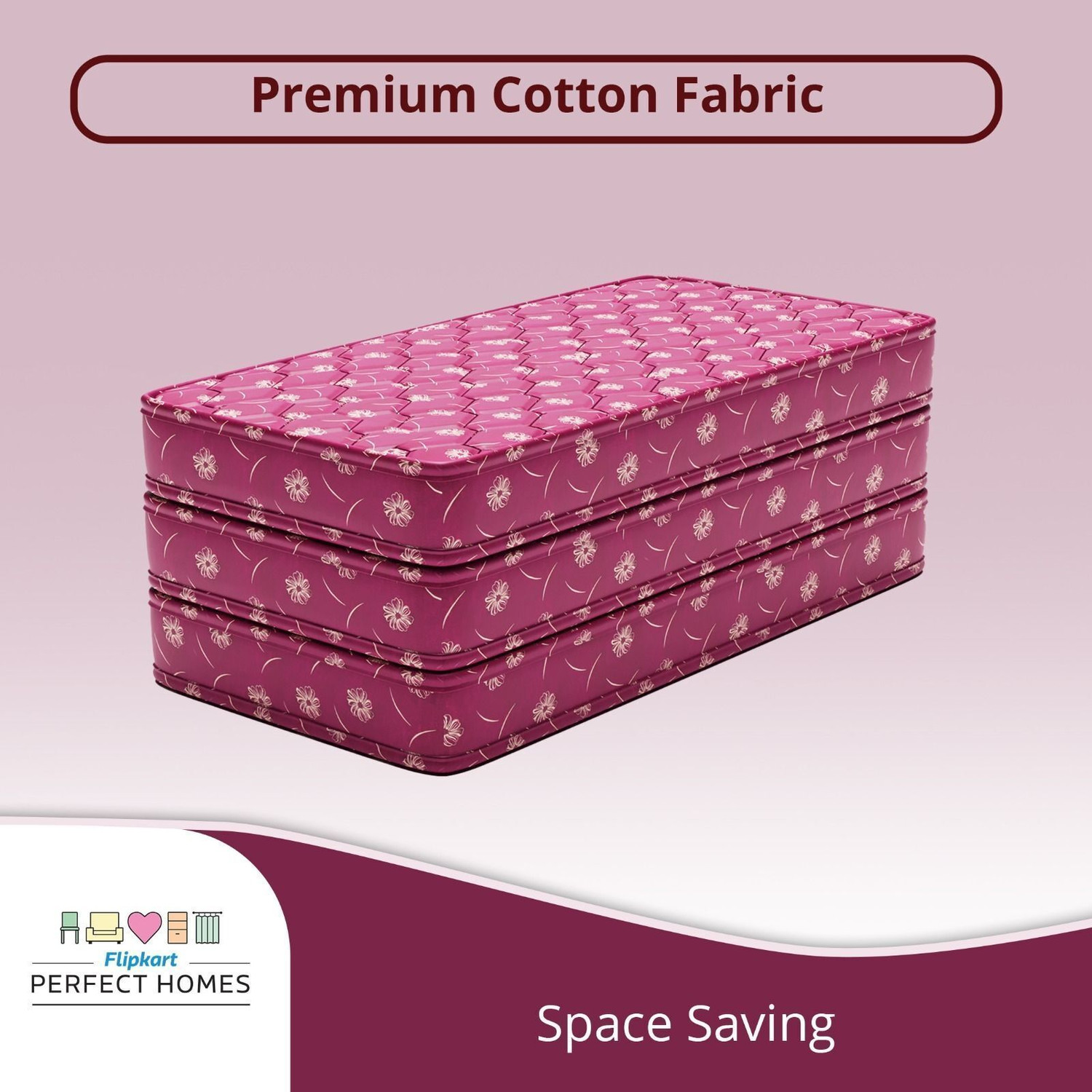 Image of Flipkart Perfect Homes Rise - Three Folding /Travel Mattress 4 inch Single PU Foam Mattress