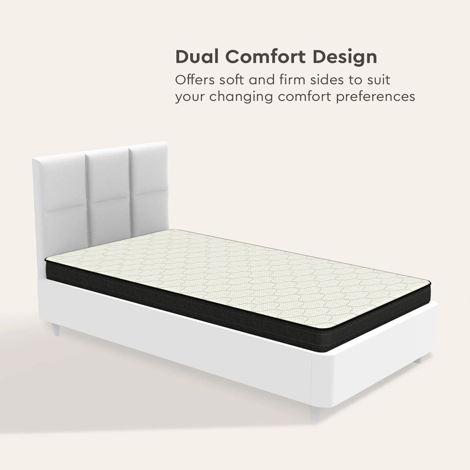 Image of Interio by Godrej Restomagic Dual Comfort 8 inch Single PU Foam Mattress