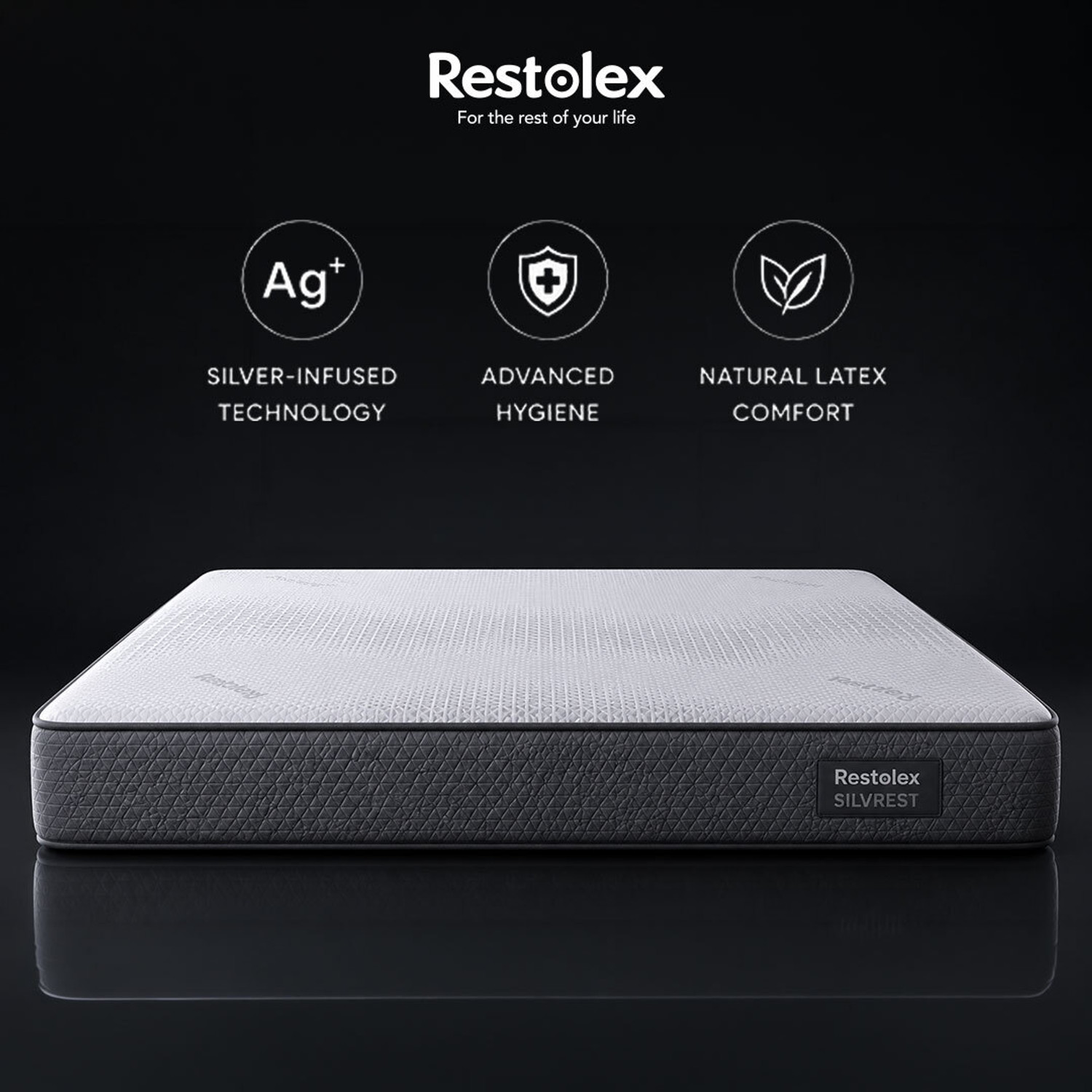 Image of Restolex SilvRest-India's First Silver-Infused with 7-Zone Orthopedic Support Roll-Pack 6 inch King Natural Latex Mattress