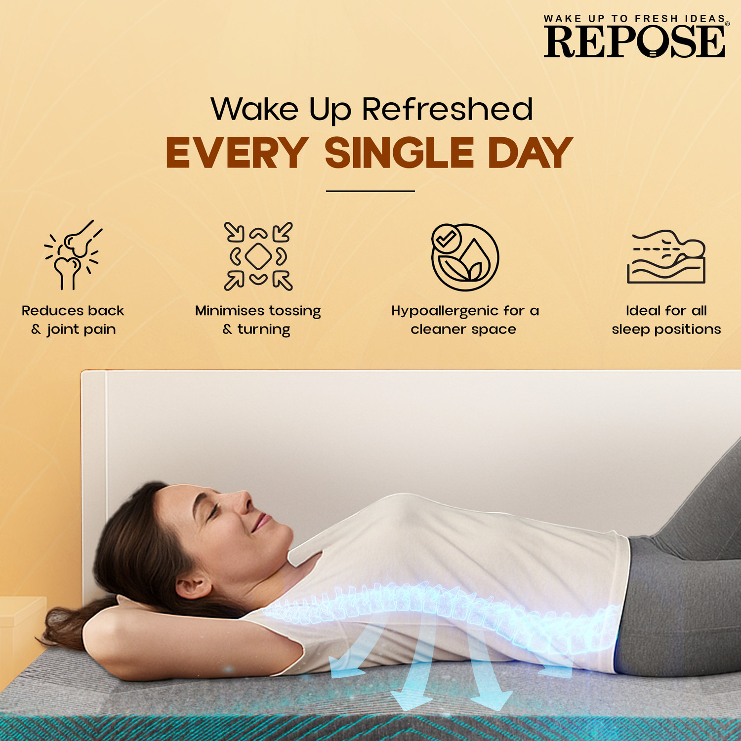 Image of Repose Orthopaedic Memory Foam 6 inch Double Memory Foam Mattress