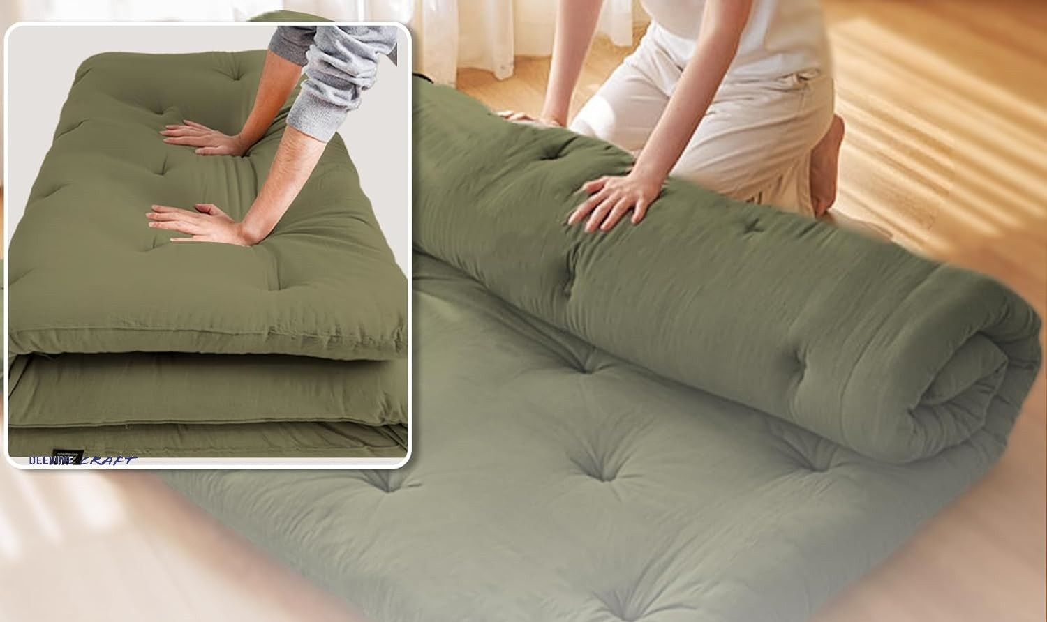 Image of MAXYOYO Cotton Bed Mattress Orthopedic Single Bed Cotton Floor Gadda 5 inch Single Cotton Mattress