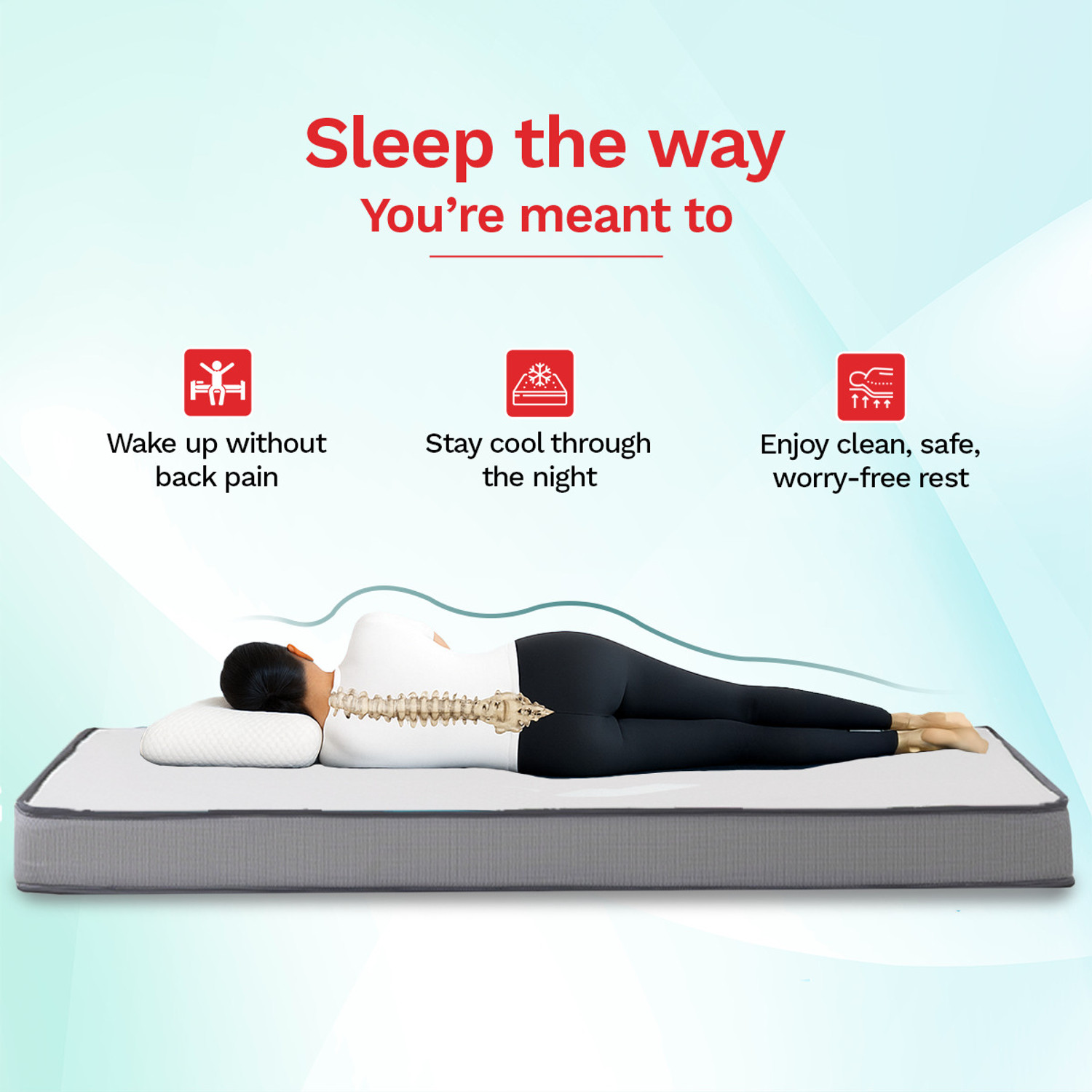 Image of KURLON Orthopedic, Memory Foam, Medium Firm, Back & Spine Support, High Resilence Foam 8 inch Single Memory Foam Mattress