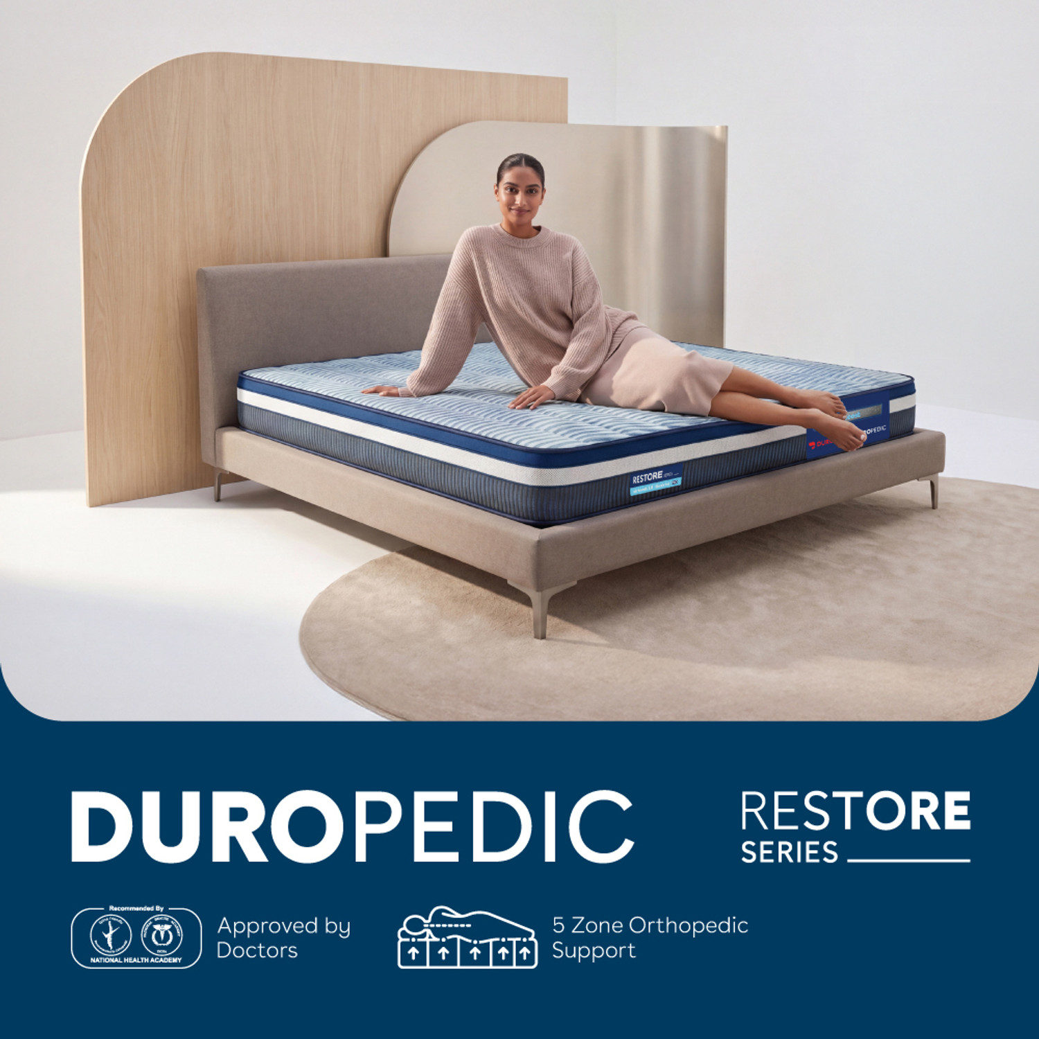Image of Duroflex Spine Rest Duropedic with Doctor Recommended 5 Zone Dual Density Orthopaedic 5 inch King Bonded Foam Mattress