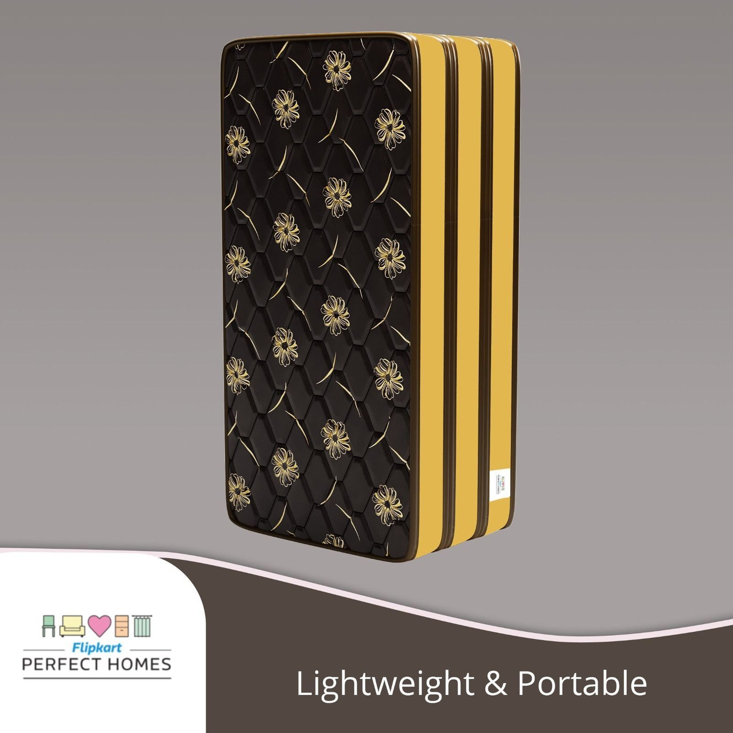 Image of Flipkart Perfect Homes Omaxx - Three Folding /Travel Mattress 4 inch Double PU Foam Mattress