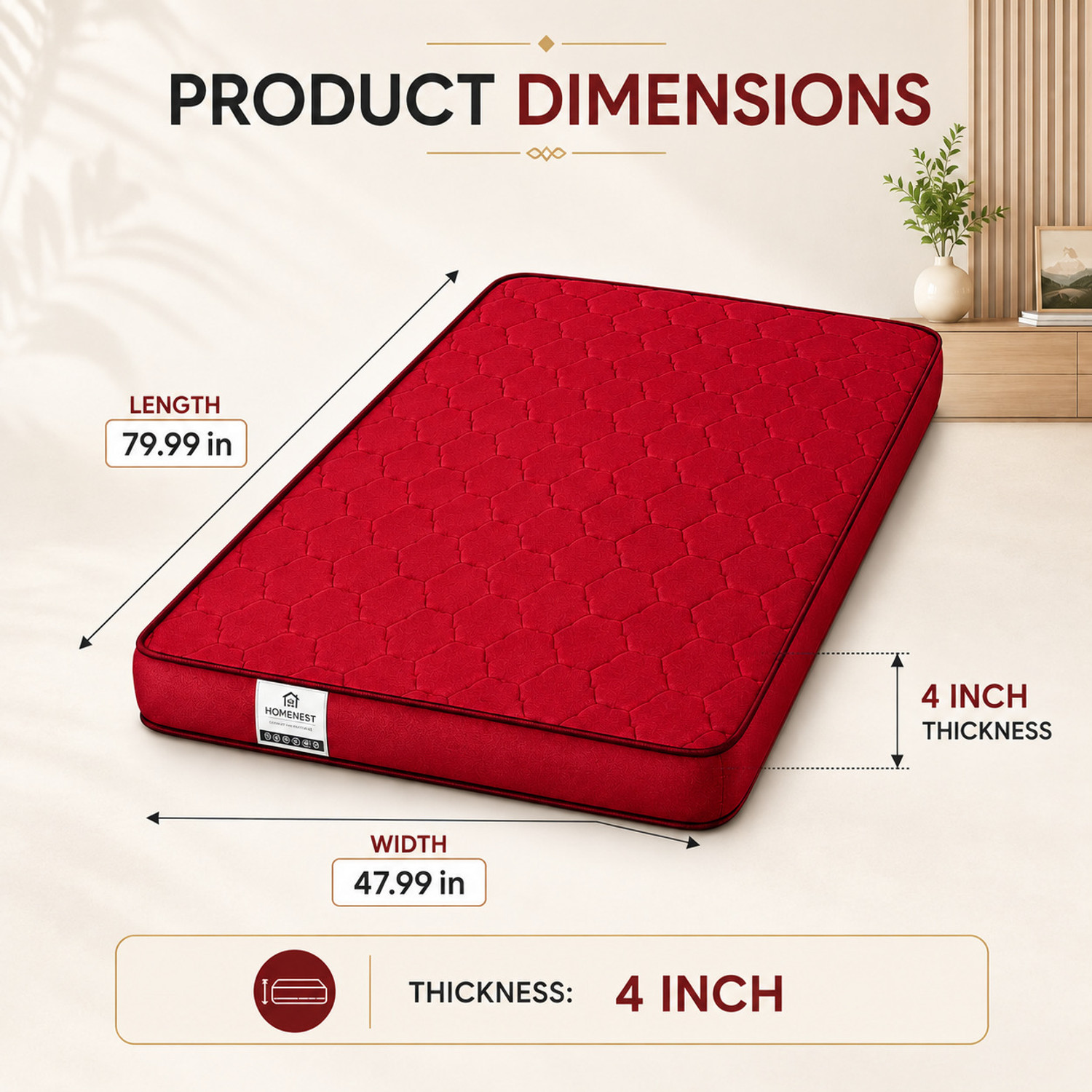 Image of Dadiwal Matress Bed Matress 4 inch Double PU Foam Mattress