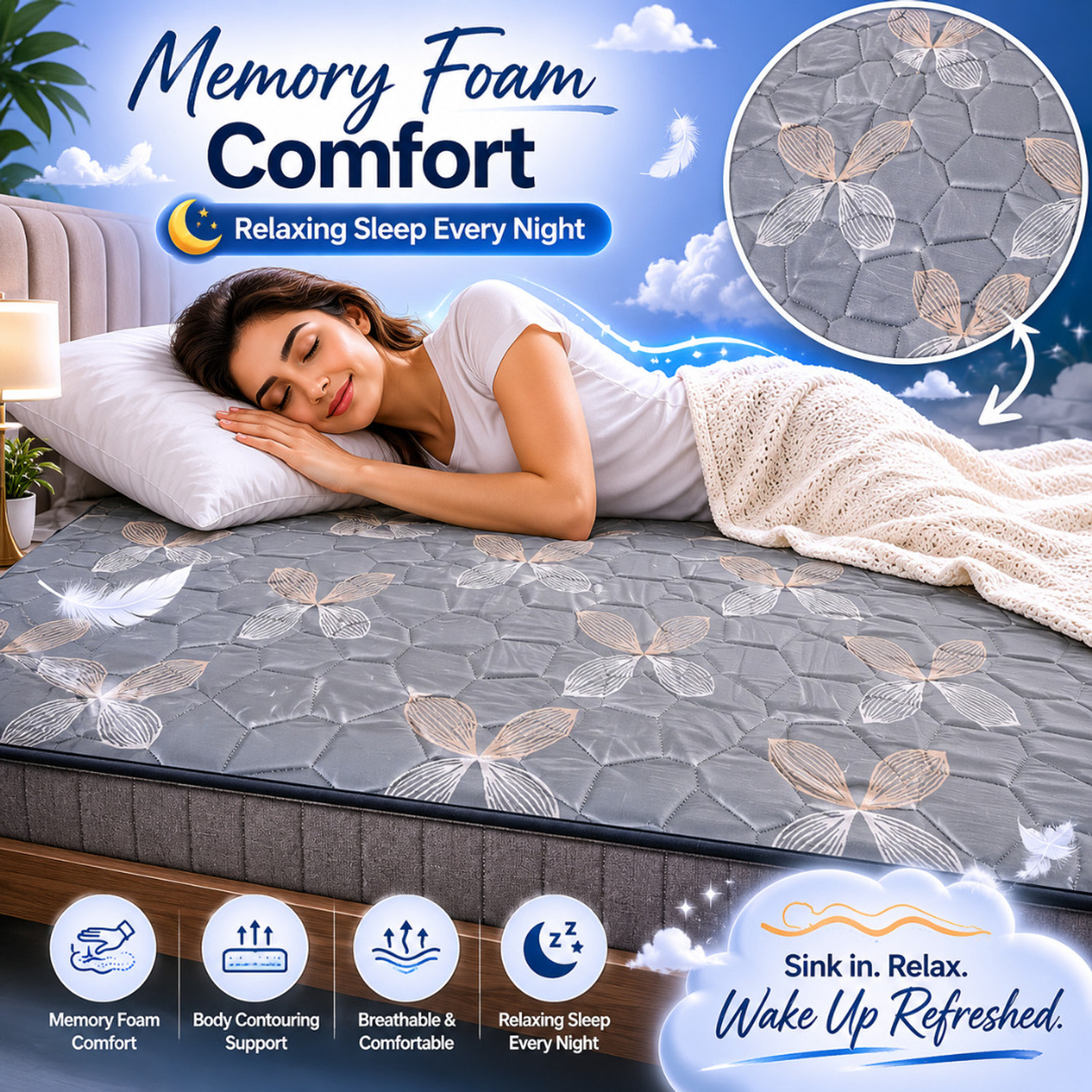 Image of WakeFitness Discover By Comfort 4 inch Double Memory Foam Mattress