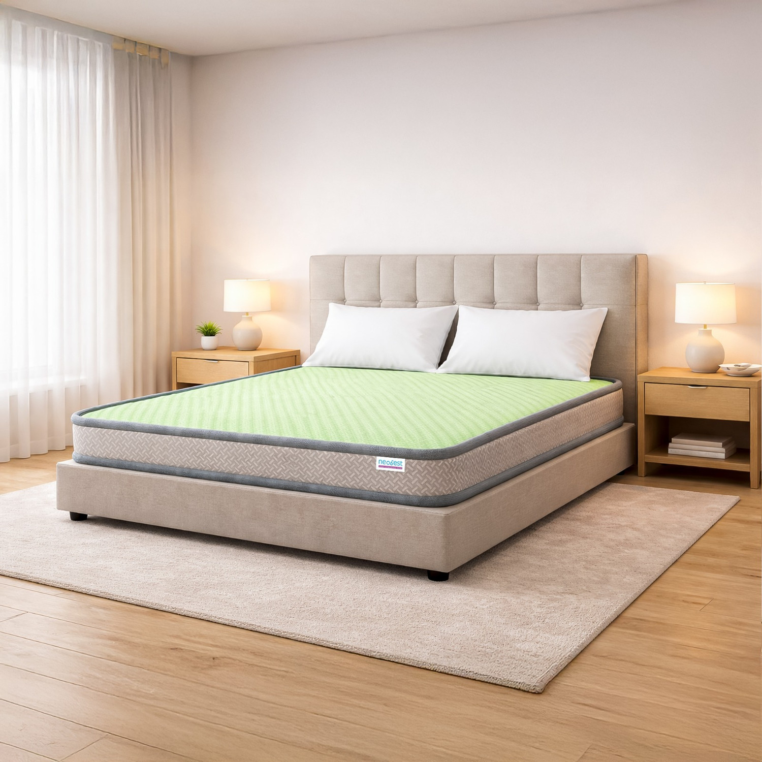 Image of Neobest Orthopaedic DualSide HR Foam, 3 Layer High Density Lumbar Foam Support Mattress 4 inch Double High Resilience (HR) Foam Mattress