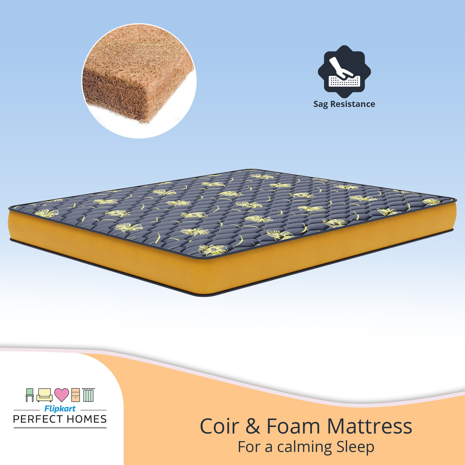 Image of Flipkart Perfect Homes Tysche Orthopedic 5 inch King Coir Mattress