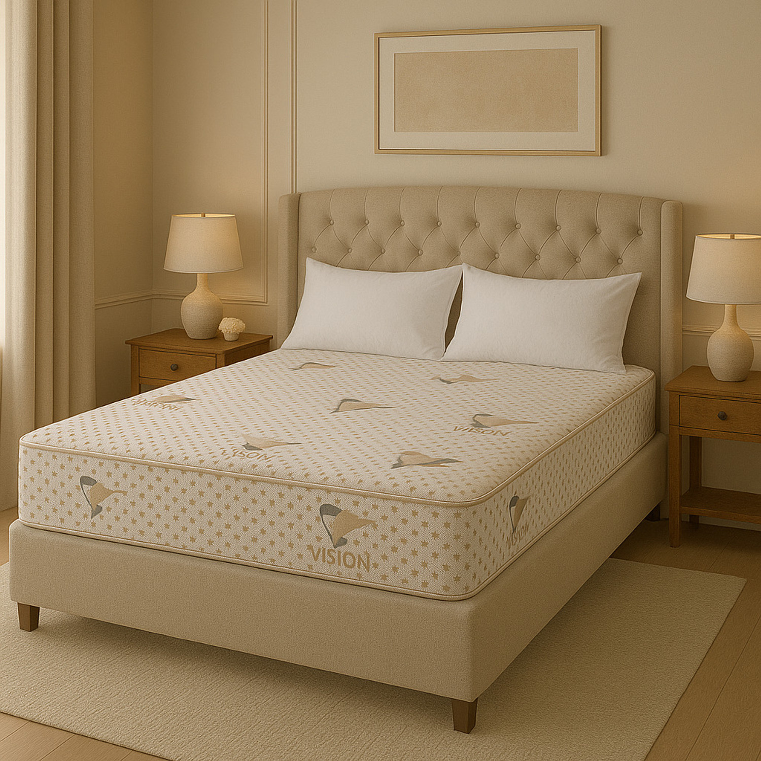Image of Vilson SpineCare Premium Orthopaedic Design With Mostion Isolation 8 inch Double Memory Foam Mattress
