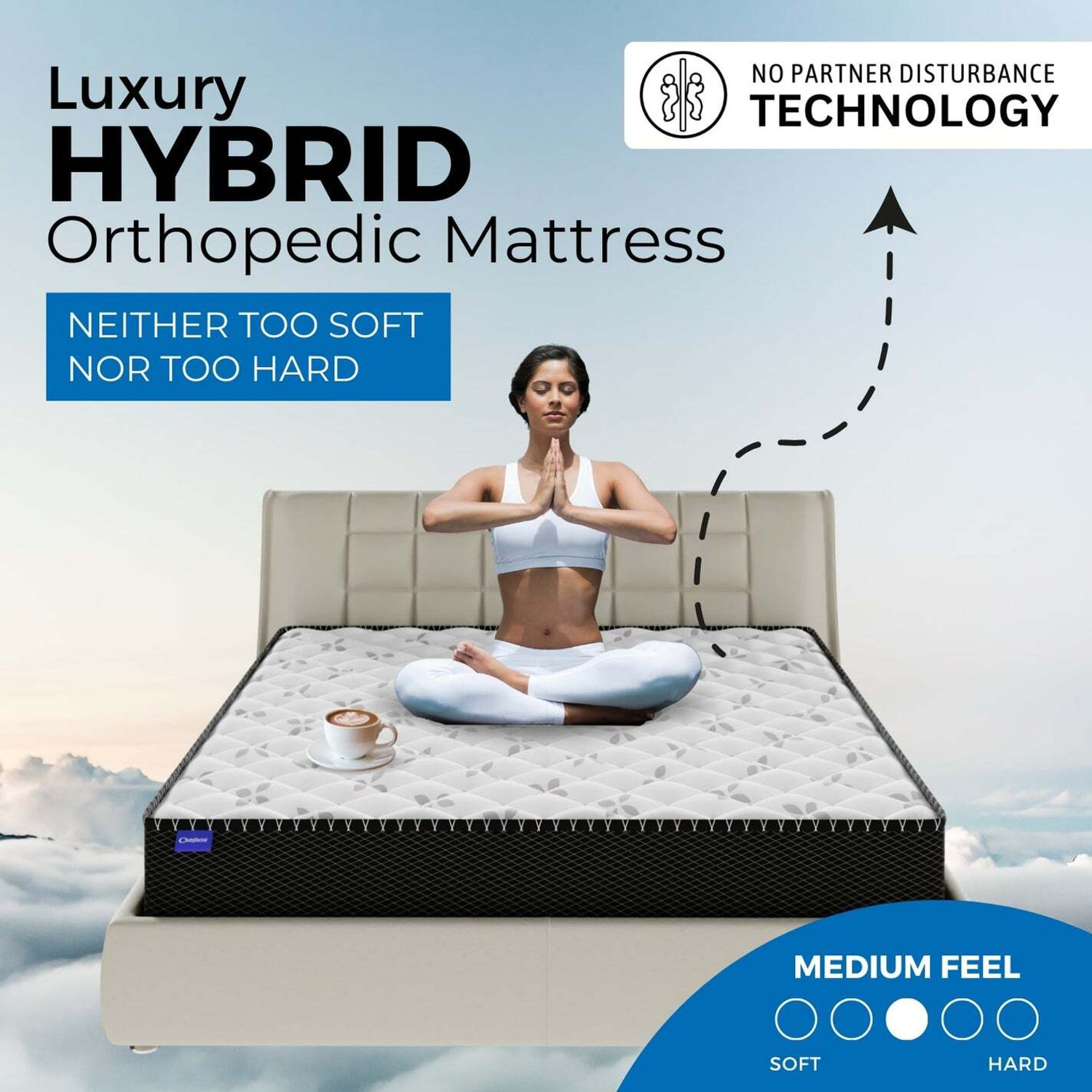 Image of Comforto by Comforto Hybrid | Pocket Spring with Memory Foam 10 Inch 10 inch Queen Pocket Spring Mattress