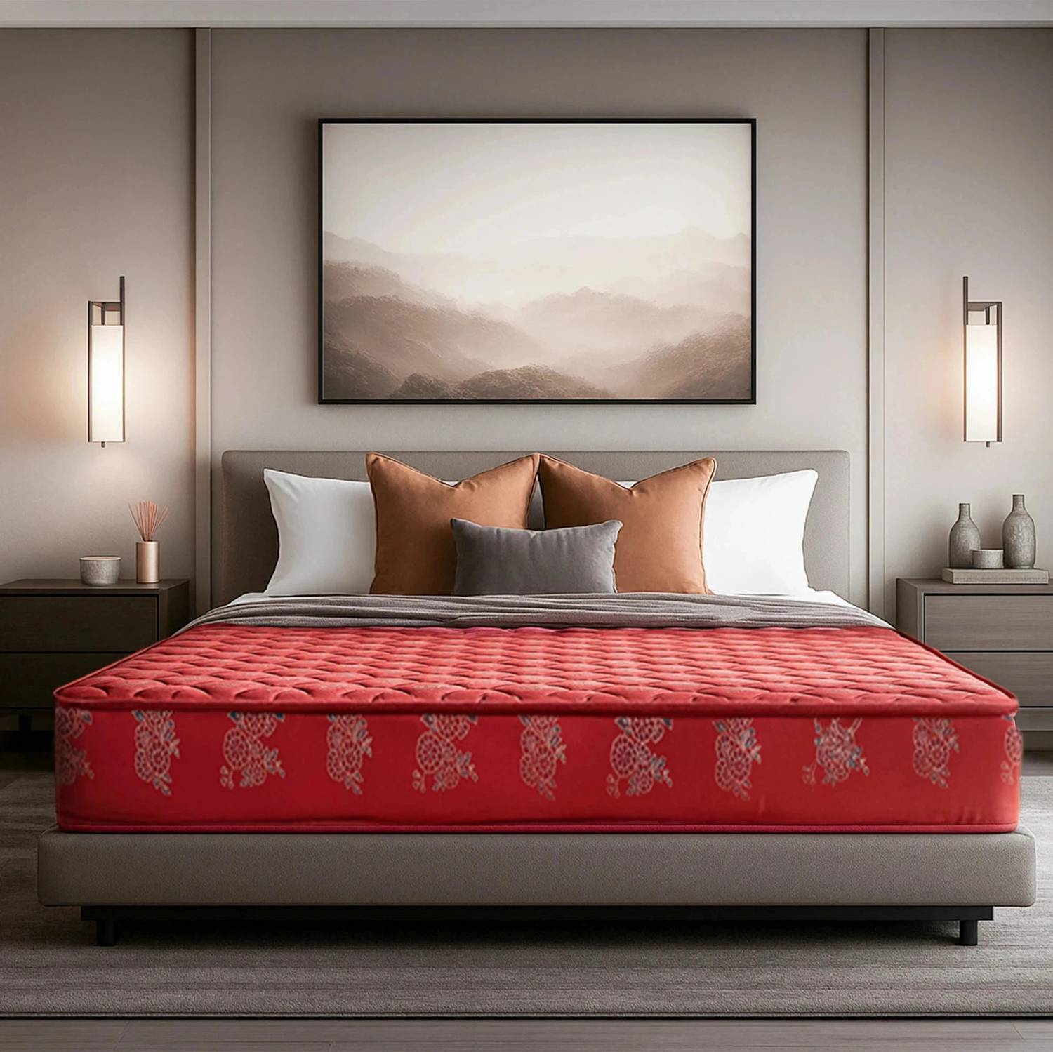 KURLON Rutile, Natural Rubberised Coir Pad, Breathable,Natural Cooling, PU Quilted Top 7 inch Double Coir Mattress