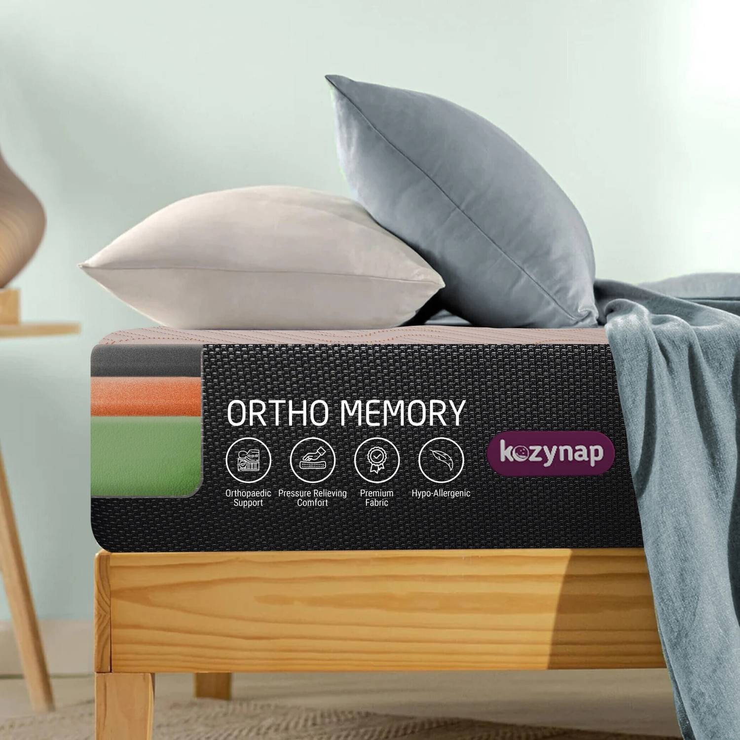 Kozynap Orthopedic Open Cell Memory Foam Mattress – Soft, Back Pain Relief, High GSM 6 inch Queen High Density (HD) Foam Mattress