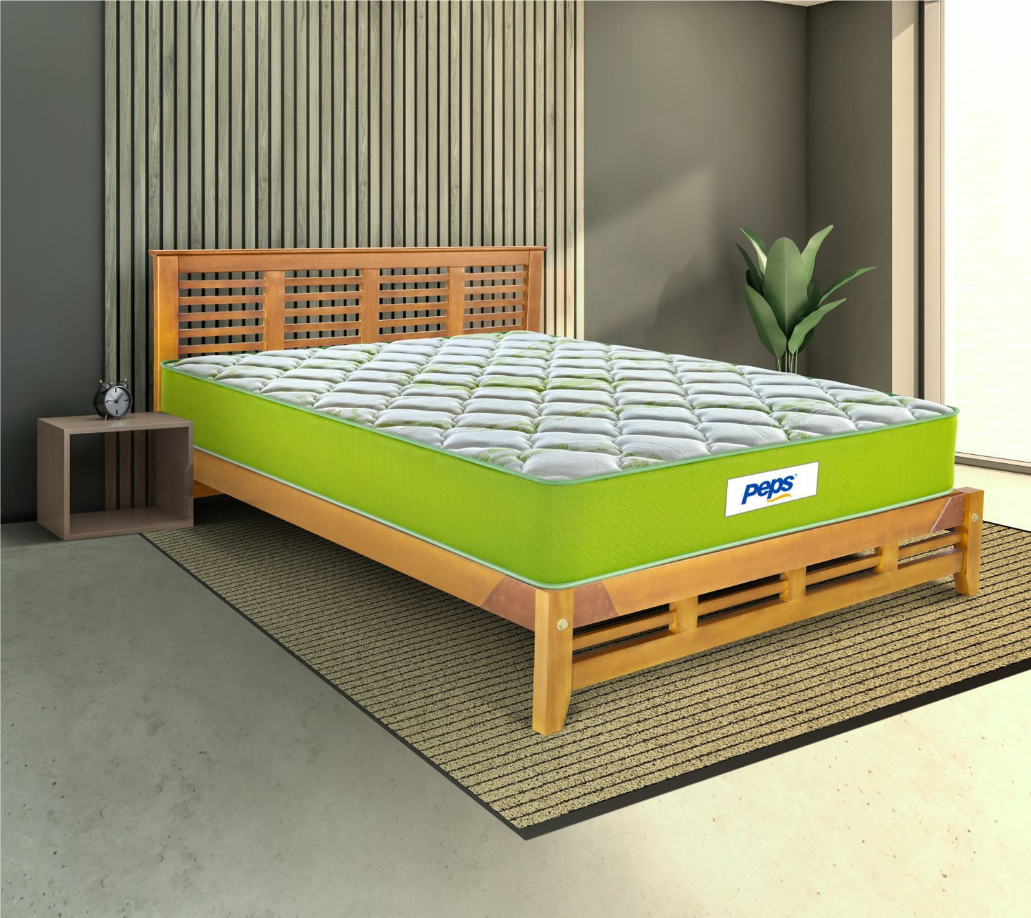 Image of PEPS Springkoil Ortho Luxe Anti-Microbial Multi-Layered Comfort 8 inch King Hybrid Latex Foam and Pocket Spring Mattress