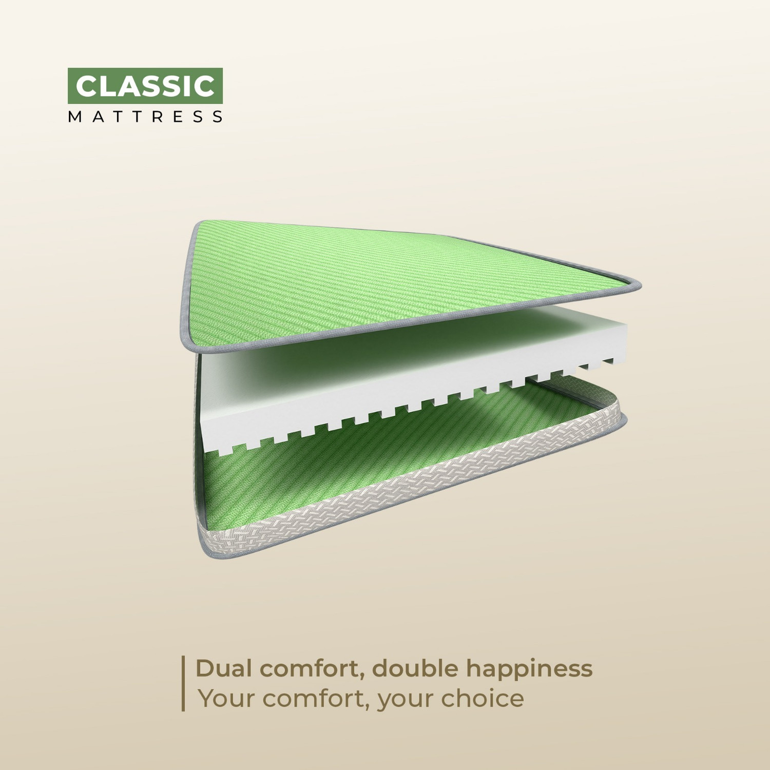 Image of Neobest Orthopaedic DualSide HR Foam, 3 Layer High Density Lumbar Foam Support Mattress 4 inch Double High Resilience (HR) Foam Mattress