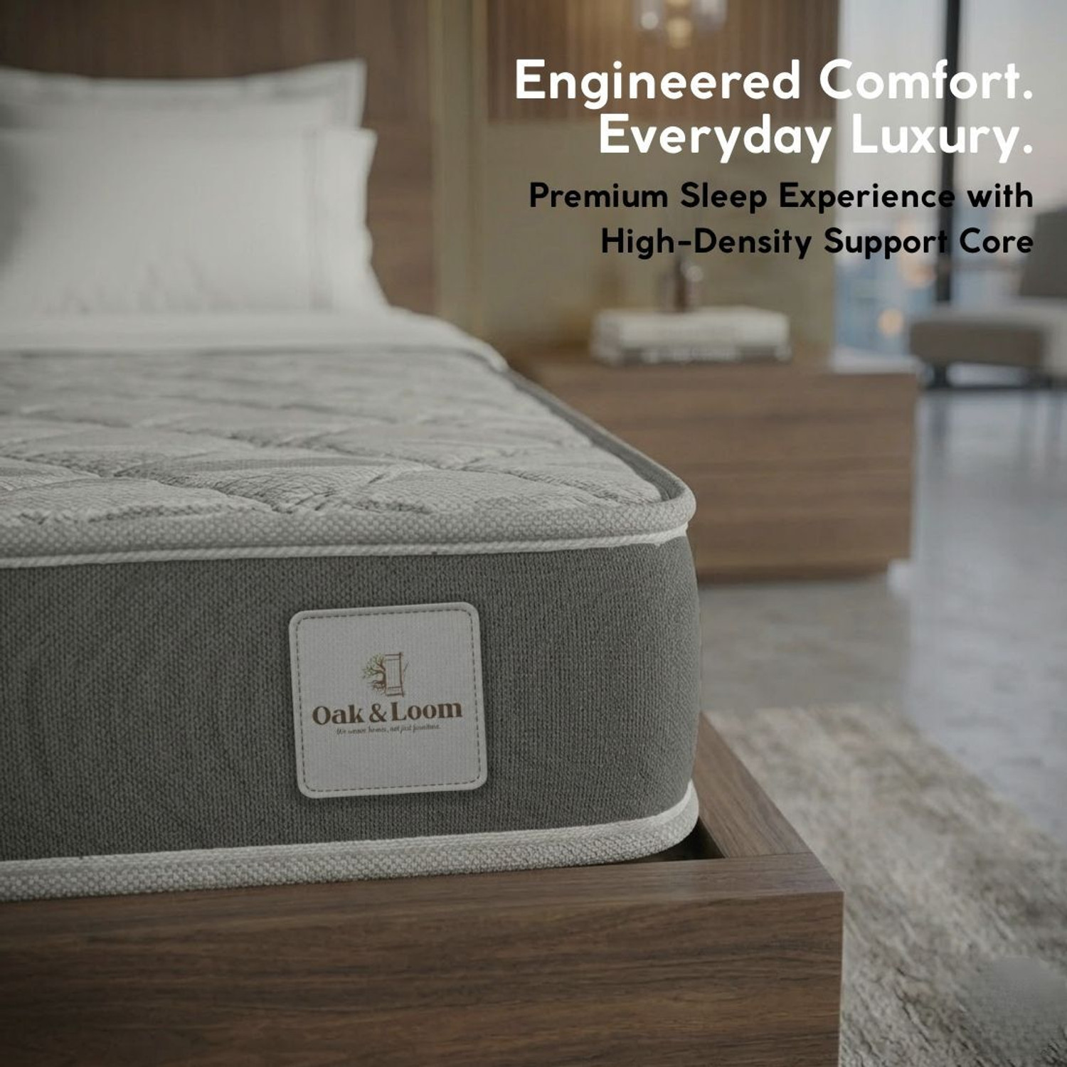 Image of Oak&Loom Medium-Firm HD Foam Core Mattress with PU Comfort Layer 5 inch King High Density (HD) Foam Mattress