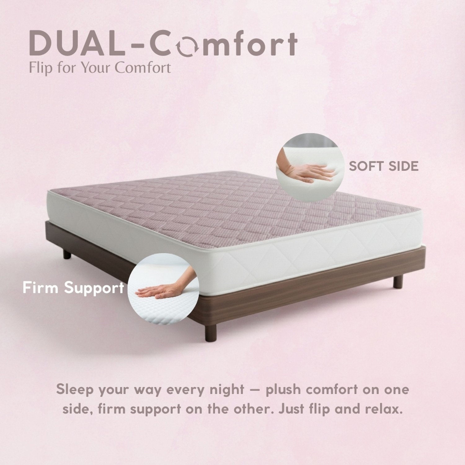 Image of Oak&Loom Nuvana Knitted Fabric Mattress with Soft Quilted Top 7 inch Single High Density (HD) Foam Mattress