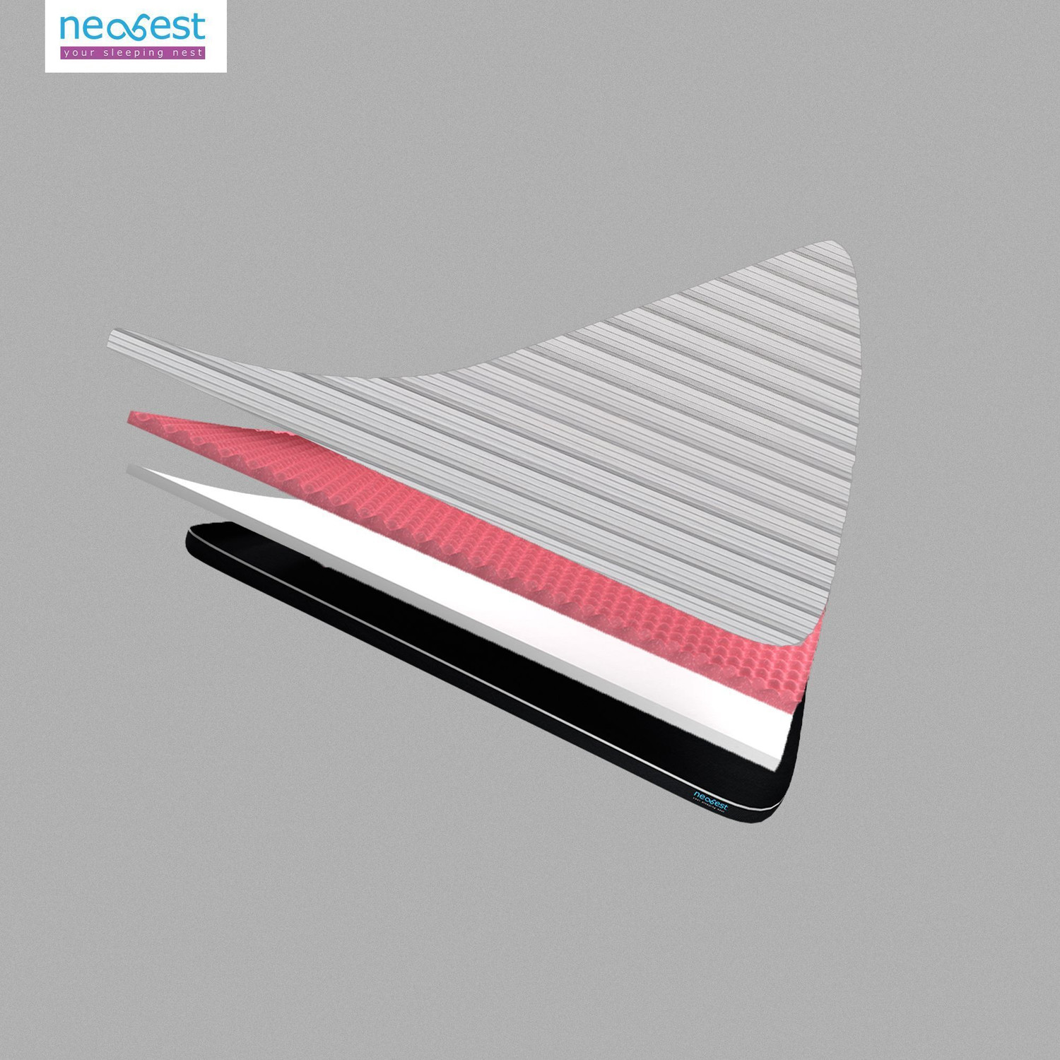 Image of Neobest Orthopedic| Dual Foam 3 Layers Hypoallergenic & Breathable Fabric| Tape Edge 6 inch King High Resilience (HR) Foam Mattress