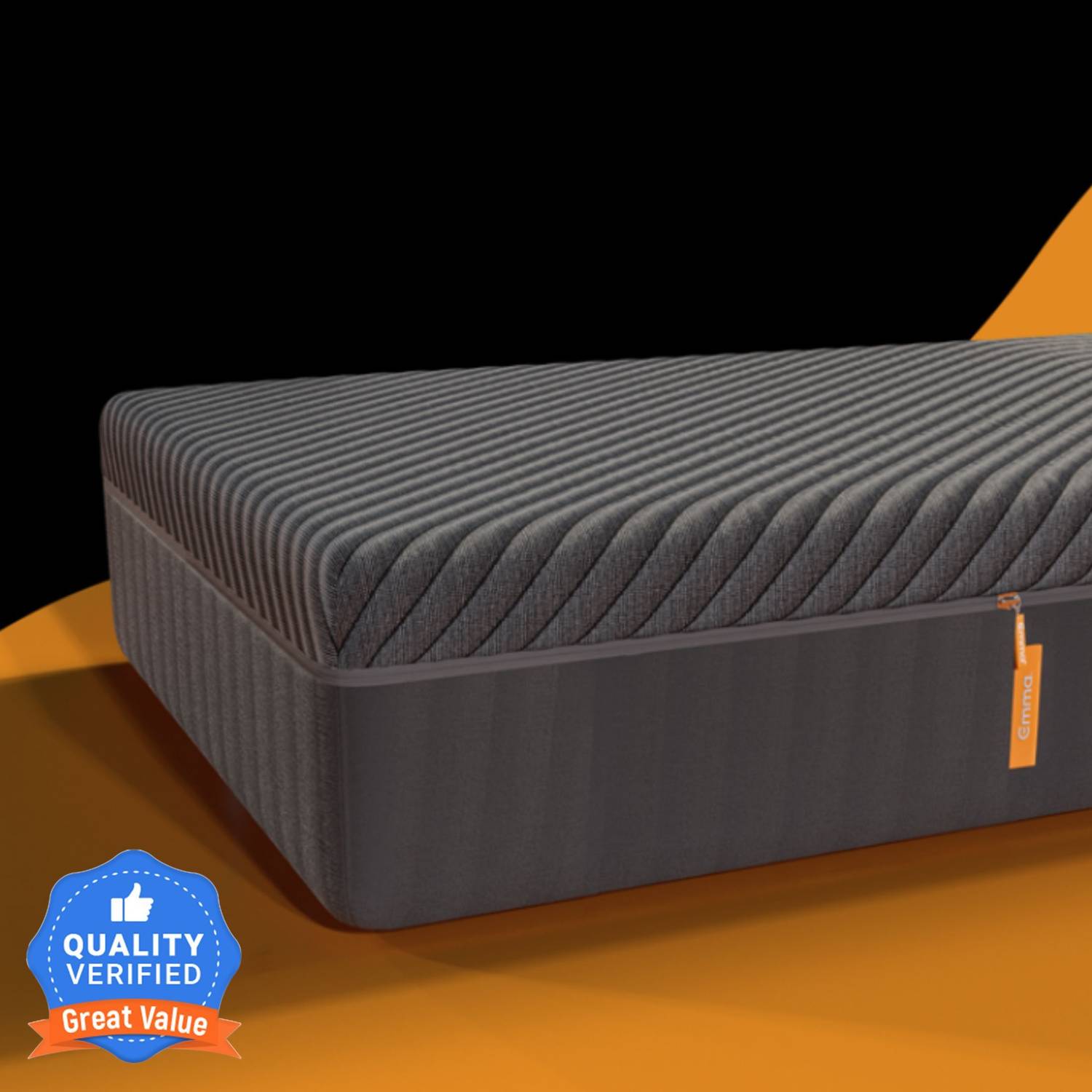 Emma Germany Black Orthopaedic Roll Pack 6 inch Single High Resilience (HR) Foam Mattress