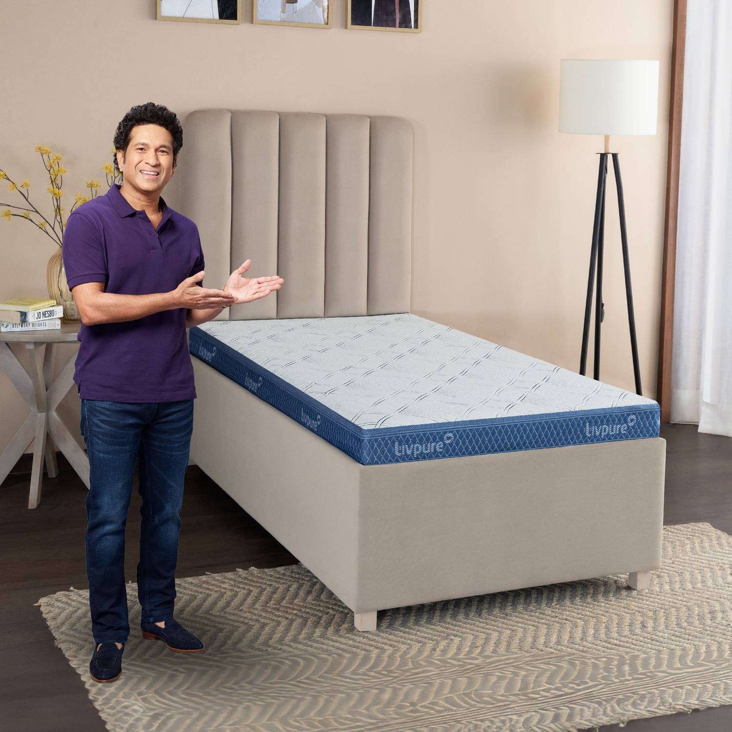 Livpure Smart Memory PROFILE with Spine Shaped 5D Zone & COMFORTSCIENCE|BIOCRYSTALS 6 inch Single High Resilience (HR) Foam Mattress