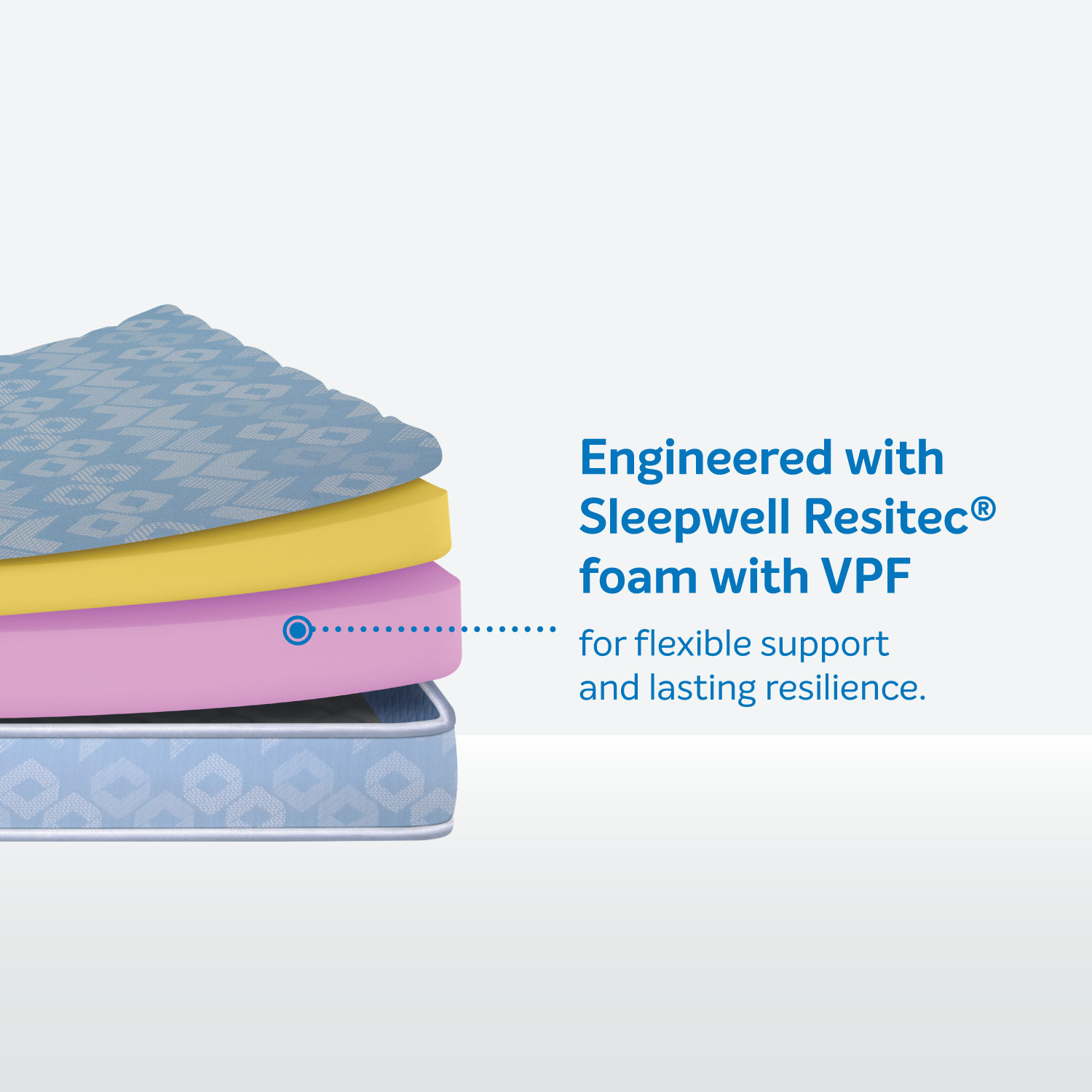 Image of Sleepwell Ortho, Medium Firm, Orthopedic Support, Anti-Microbial, 10 Yr Warranty, 8 inch King High Resilience (HR) Foam Mattress