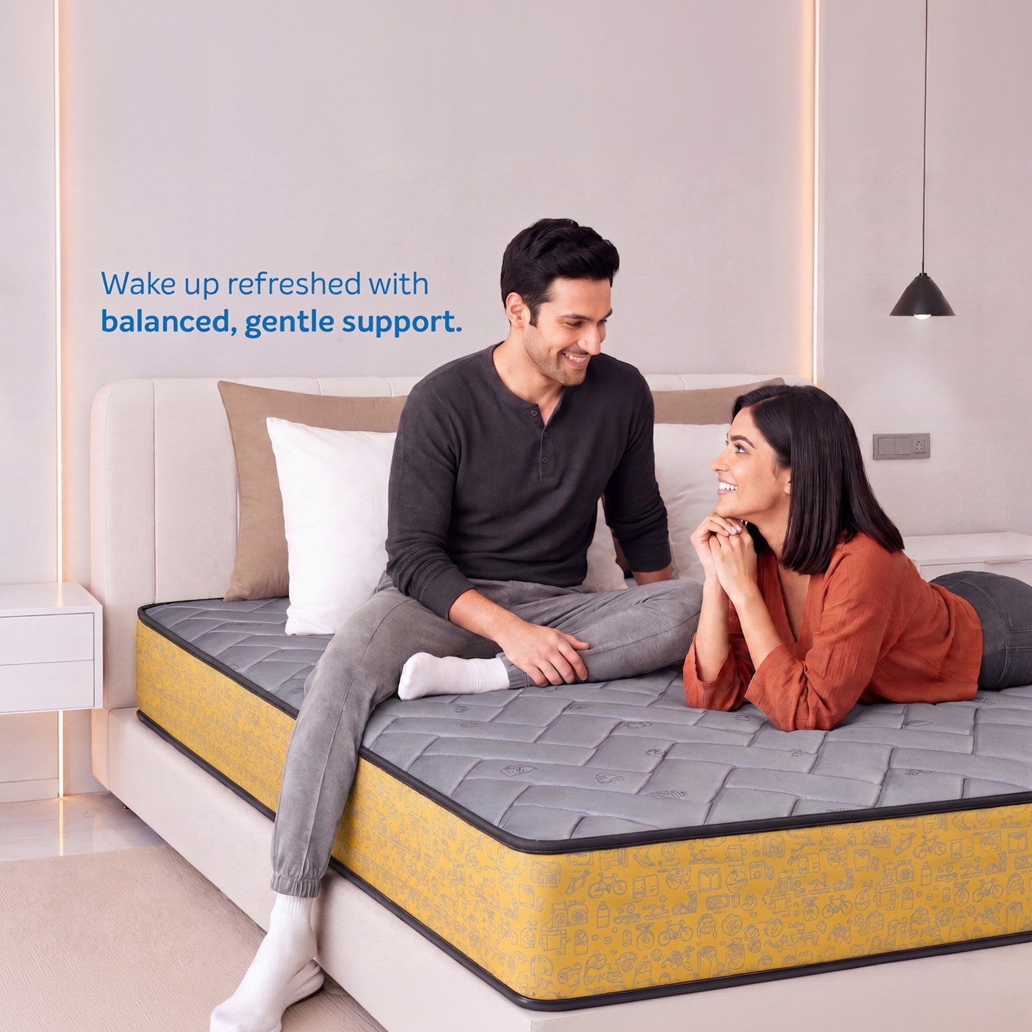 Image of Sleepwell Ortho Pro Spring, Medium Firm, Orthopedic, Anti-Microbial, 10 Yr Warranty, 6 inch Single Pocket Spring Mattress