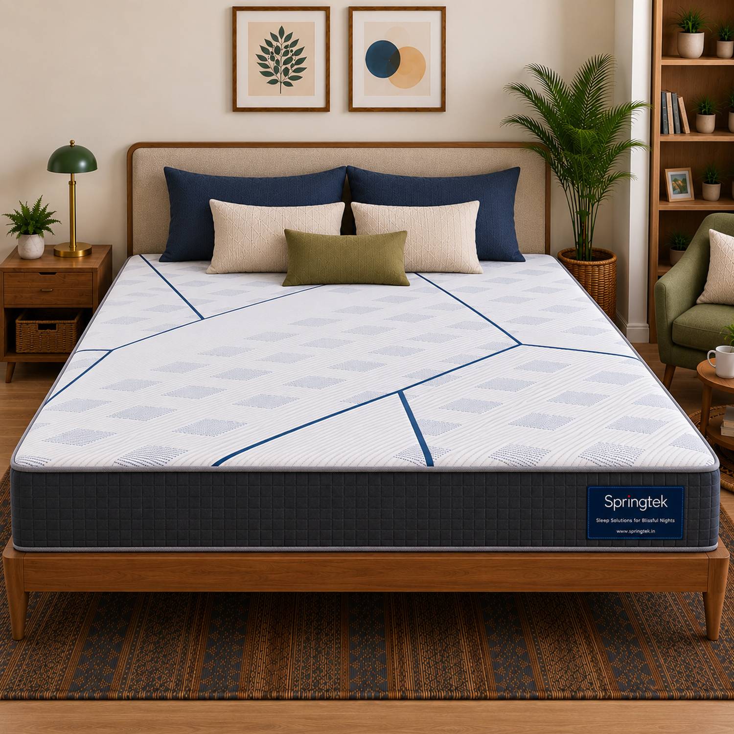 SPRINGTEK Bonded Foam Orthopedic 5 Layered Spinel Ortho Medium Firm Support 4 inch Double Memory Foam Mattress