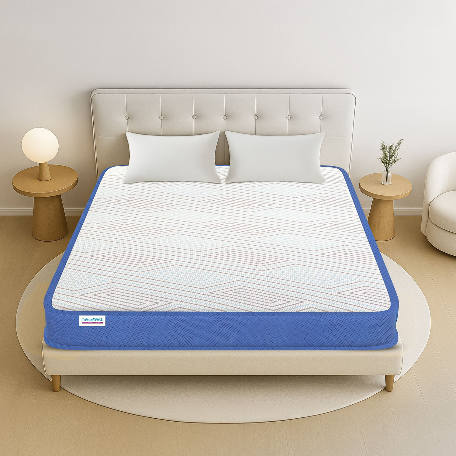 Image of Neobest 5-Layered Ortho Dual Deluxe HR & Re-Bonded 8 inch inch Queen High Resilience (HR) Foam Mattress
