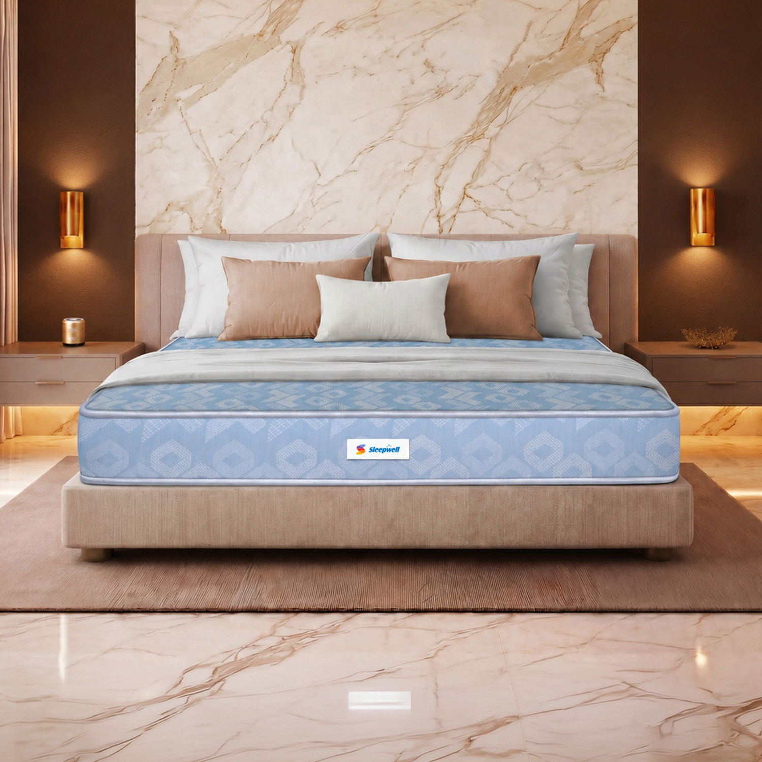 Image of Sleepwell Ortho, Medium Firm, Orthopedic Support, Anti-Microbial, 10 Yr Warranty, 8 inch King High Resilience (HR) Foam Mattress
