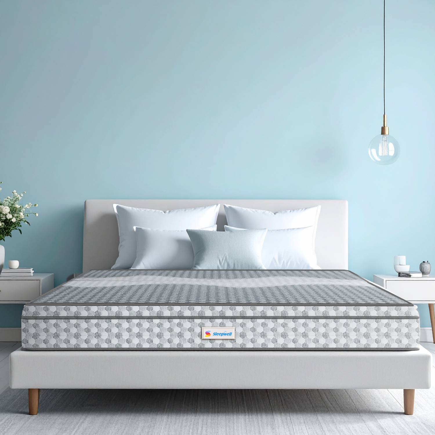Sleepwell Ortho Pro Spring, Euro Top Finish, Triple-Zone Pocket Spring, Acuprofile Tech 6 inch Single Pocket Spring Mattress
