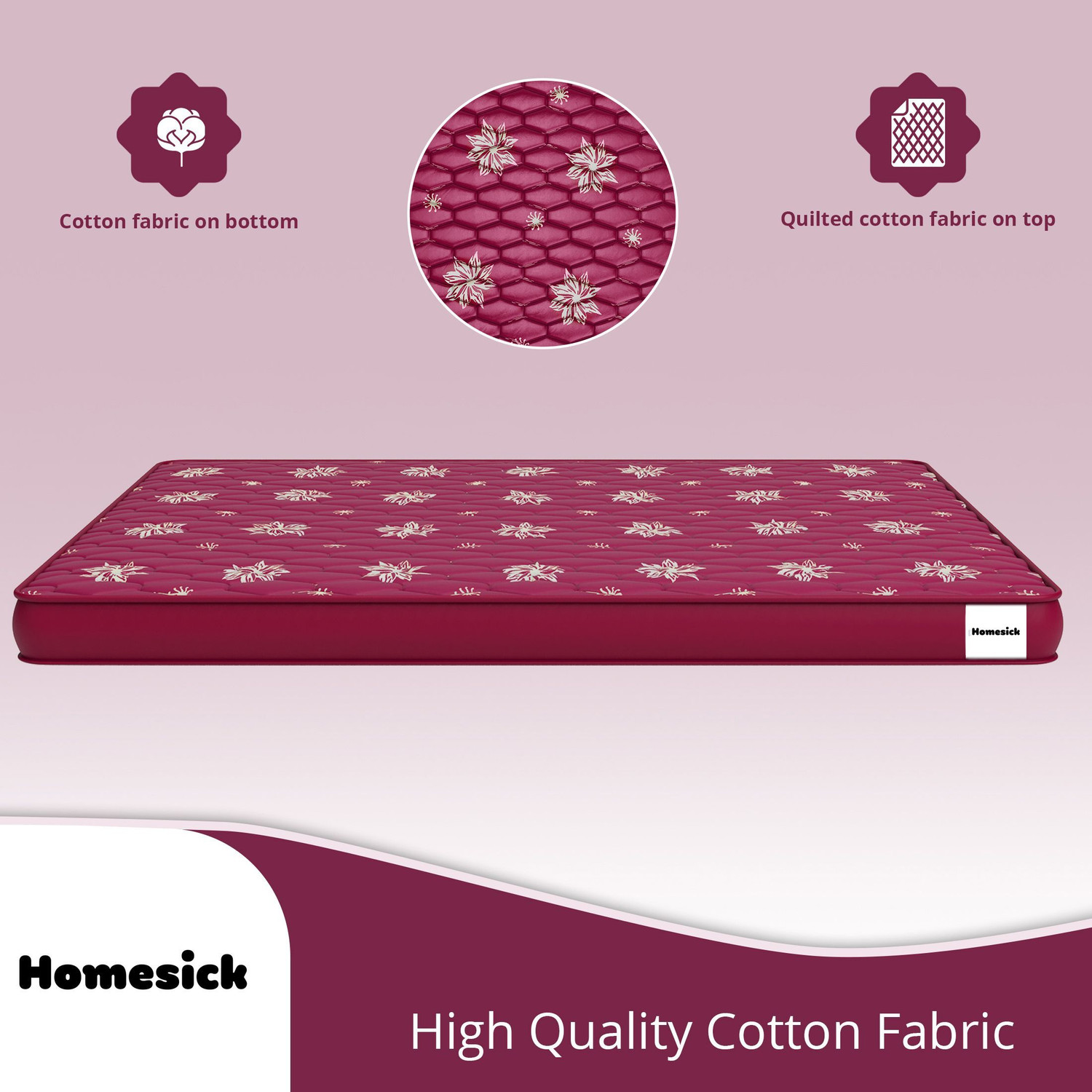 Image of Homesick E Eco 4 inch Queen High Density (HD) Foam Mattress