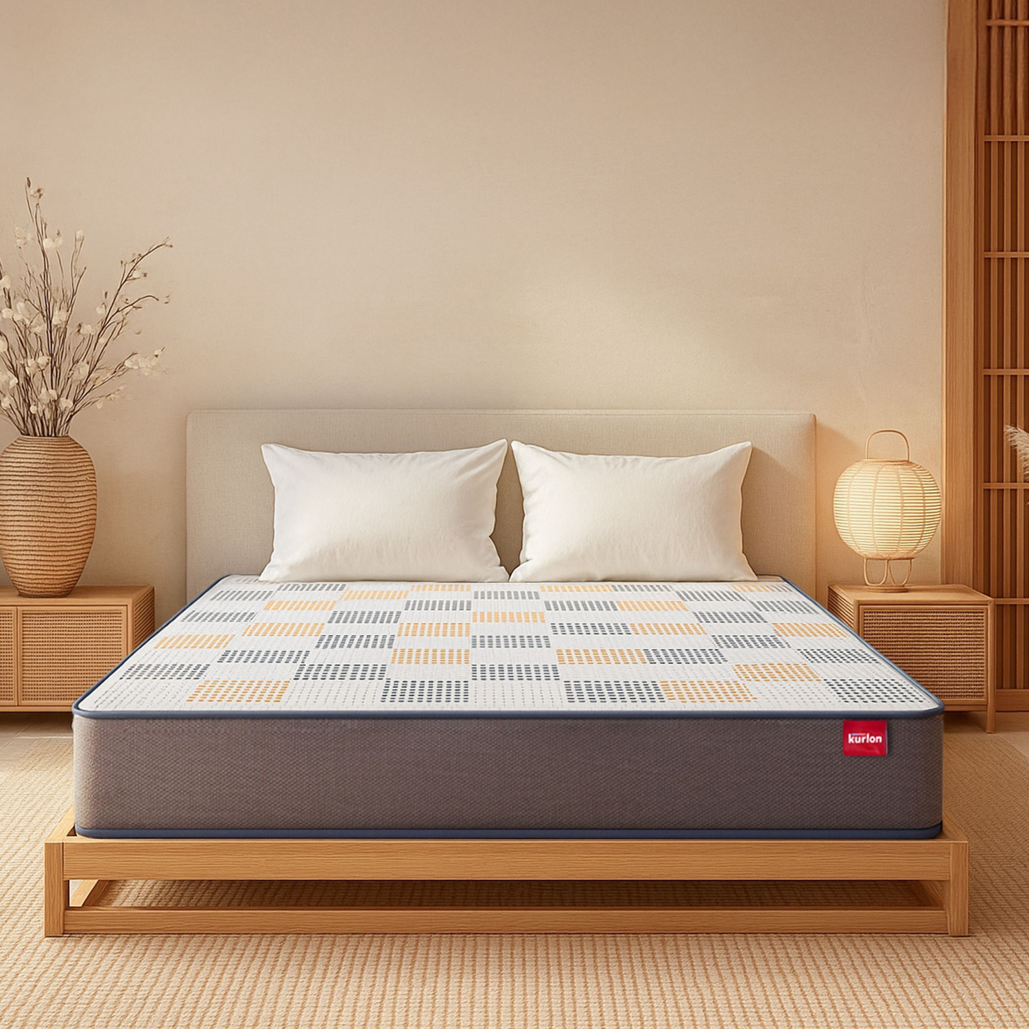Image of KURLON Dual Reversible Mattress, Soft & Firm Support 4 inch Single High Resilience (HR) Foam Mattress