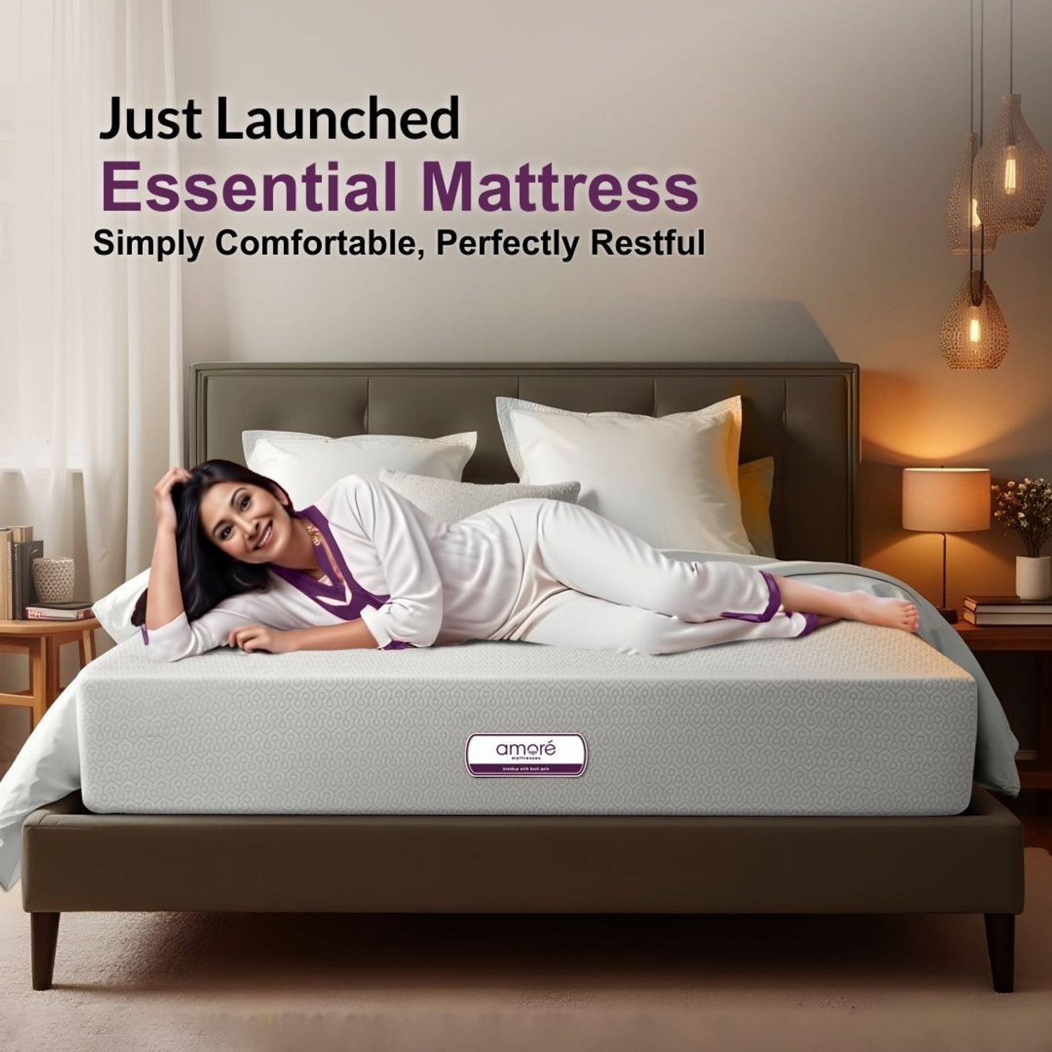 Image of Amore International Amore Essential Orthopedic CertiPUR-US Certified | CertiGuard Technology 4 inch Single High Resilience (HR) Foam Mattress