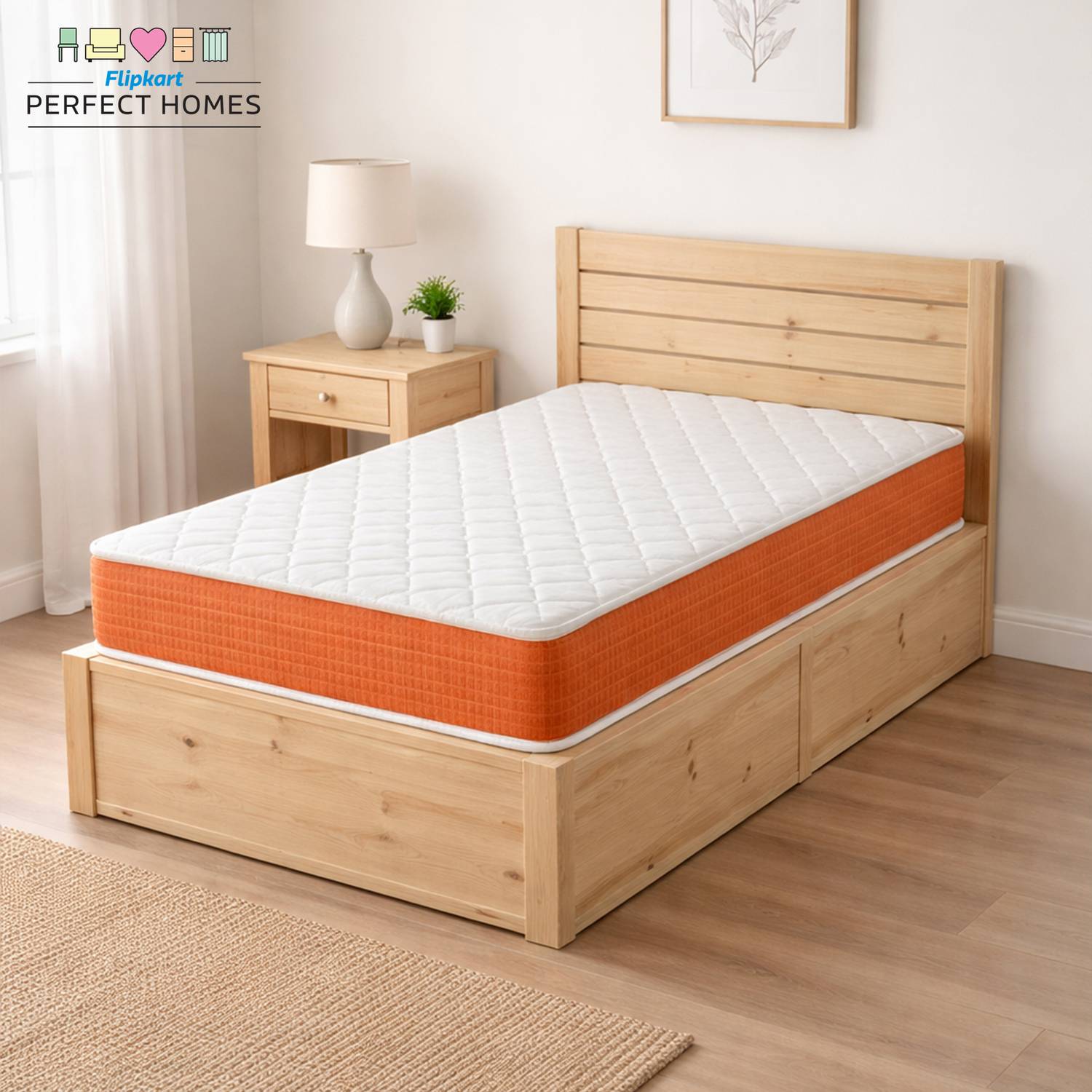 Flipkart Perfect Homes Trio Medium Soft & Hard | 6 inch Single High Density (HD) Foam Mattress