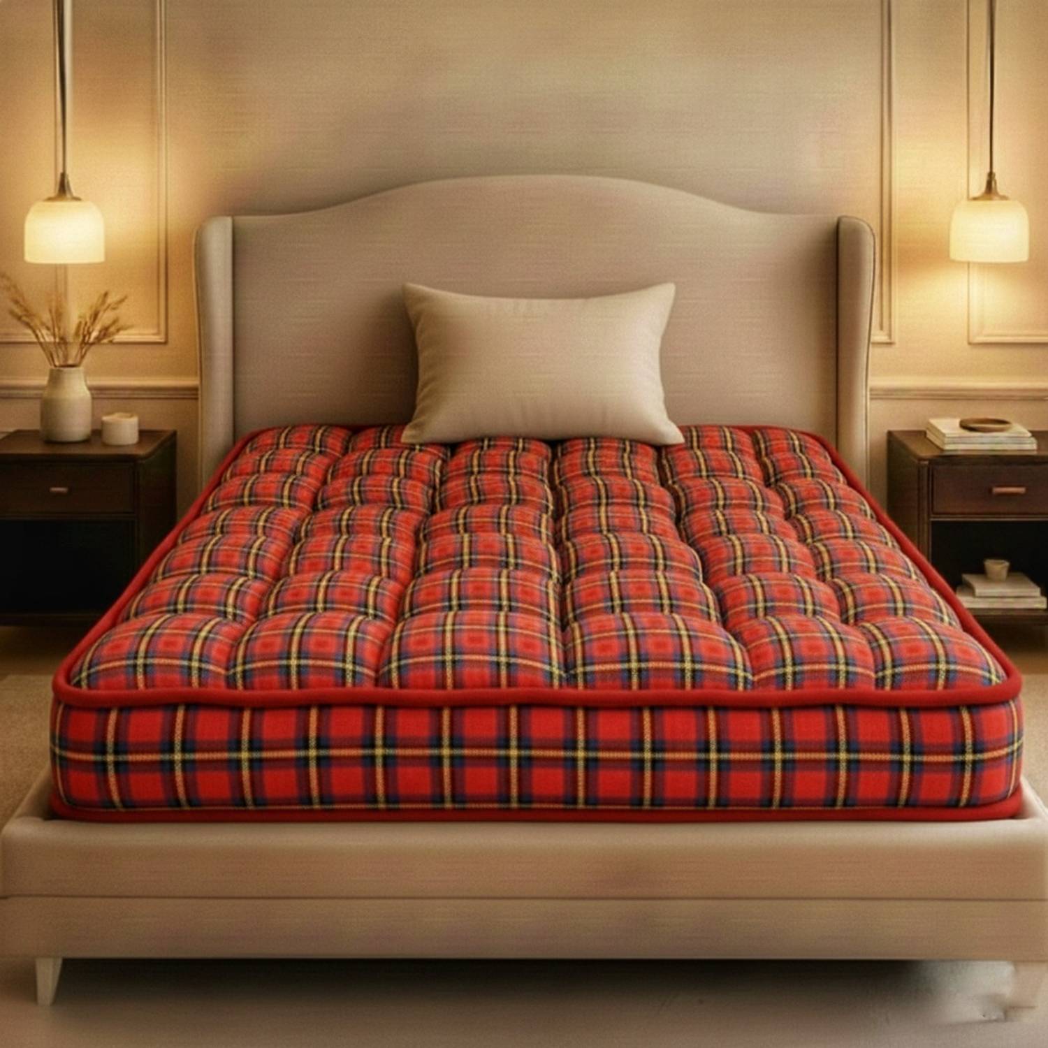 Breathable LUXURSLEEP Durable Bed Mattress 5 inch Double Cotton Mattress