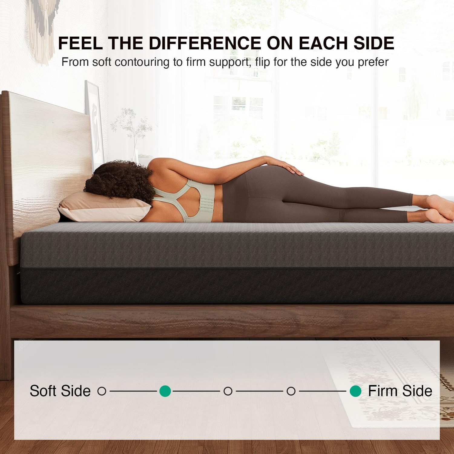 Image of Novilla ErgoFlip Reversible Mattress Dual Comfort, Cooling Gel Foam & Ortho Support 6 inch King PU Foam Mattress
