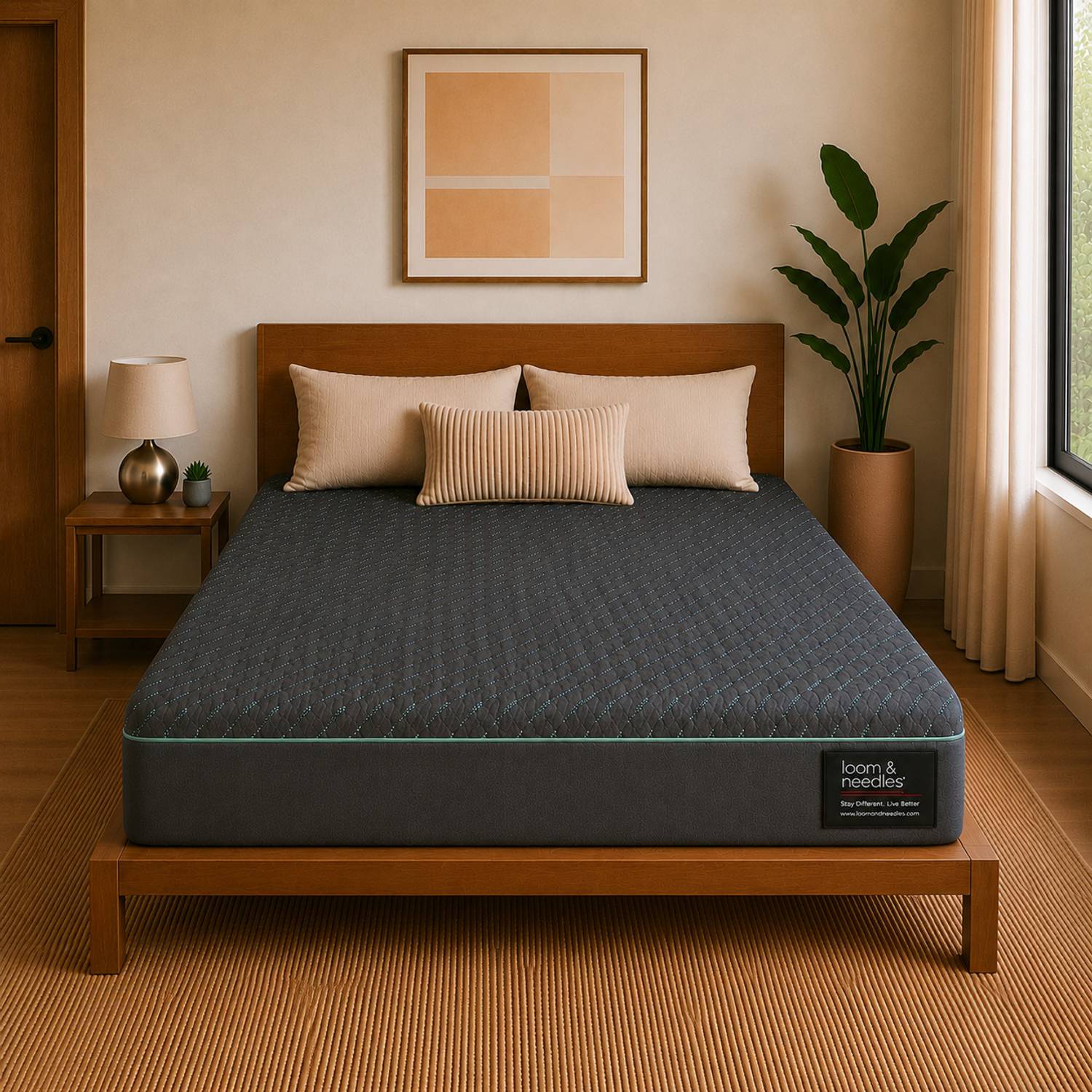 Loom & Needles Orthopedic Multi Layered Zoned Memory Foam Medium Firm 8 inch King High Resilience (HR) Foam Mattress