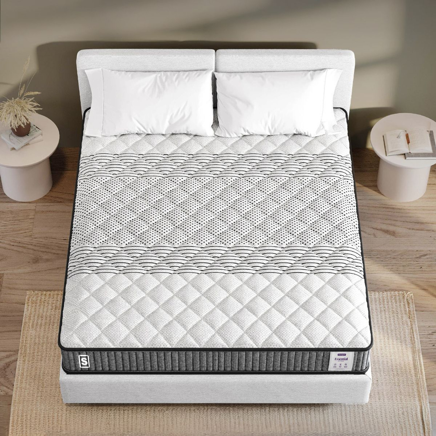 Image of SPRINGWEL Essential Medium Firm Quilted Mattress With Bamboo Charcoal Fabric 4 inch Single High Density (HD) Foam Mattress
