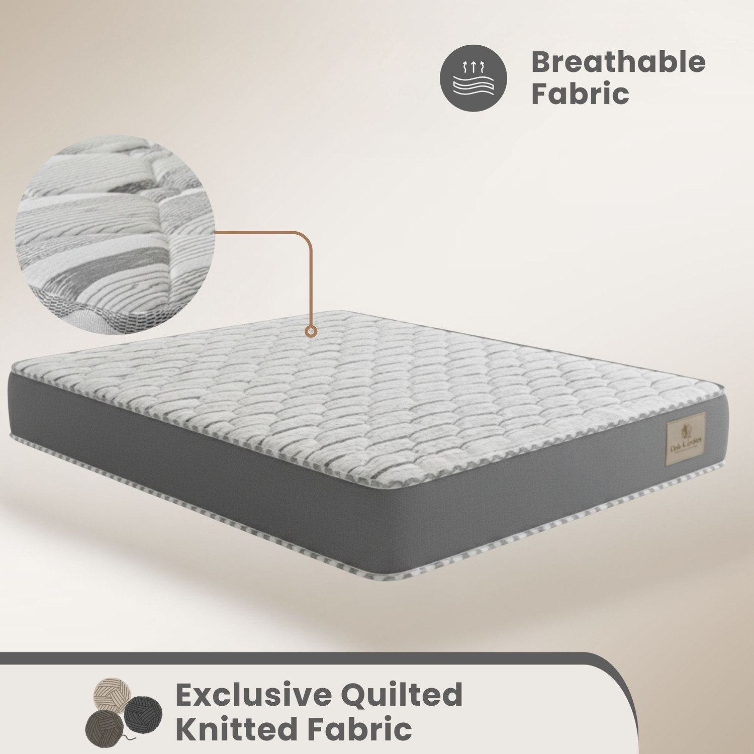 Image of Oak&Loom Comfort Soft Foam | Knitted Fabric 5 inch Double High Density (HD) Foam Mattress