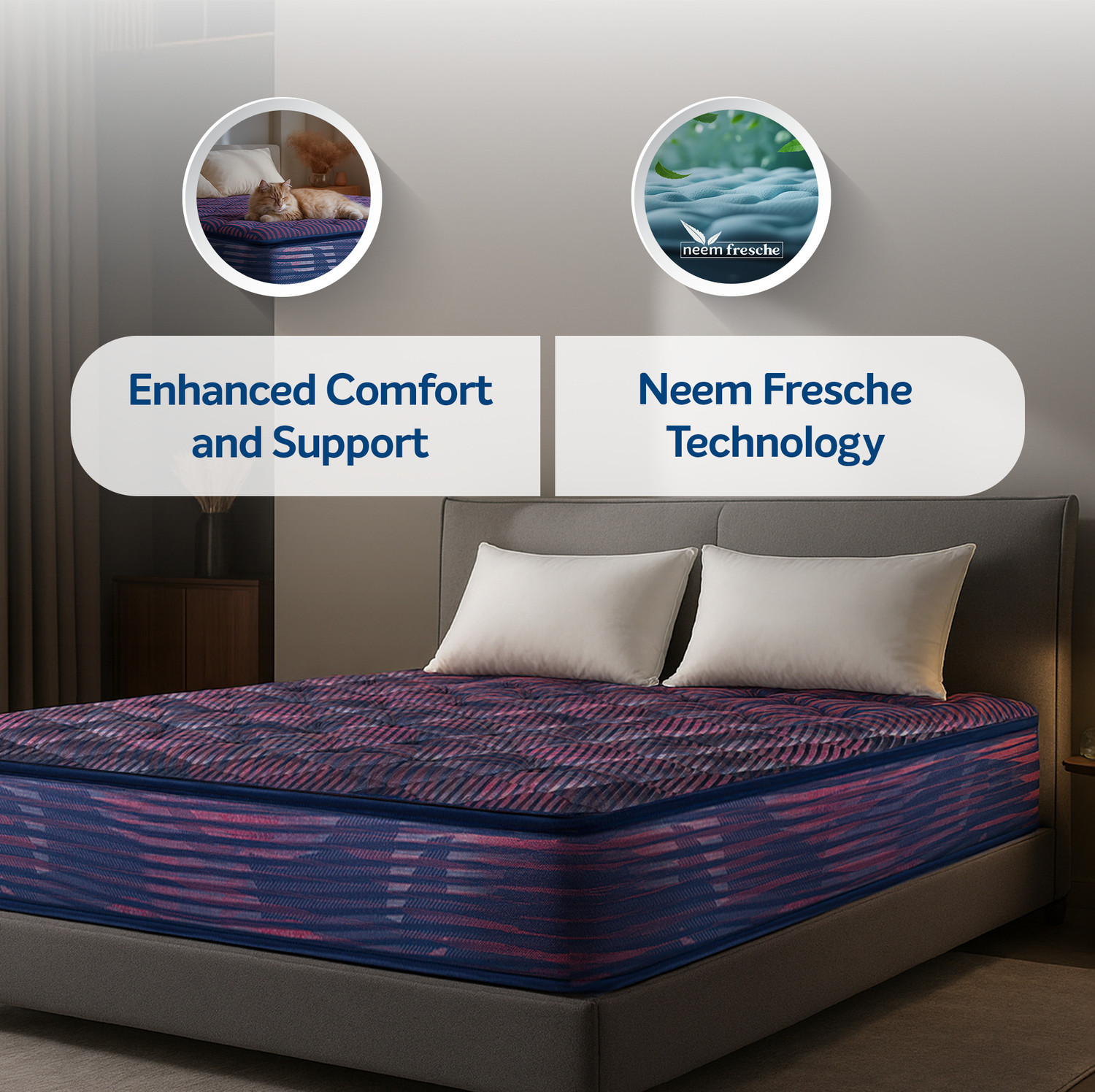 Image of Sleepwell Champ Classic Ortho, Back Support, Triple Quilted Plush Top, Anti-Microbial, 4 inch Double Bonded Foam Mattress