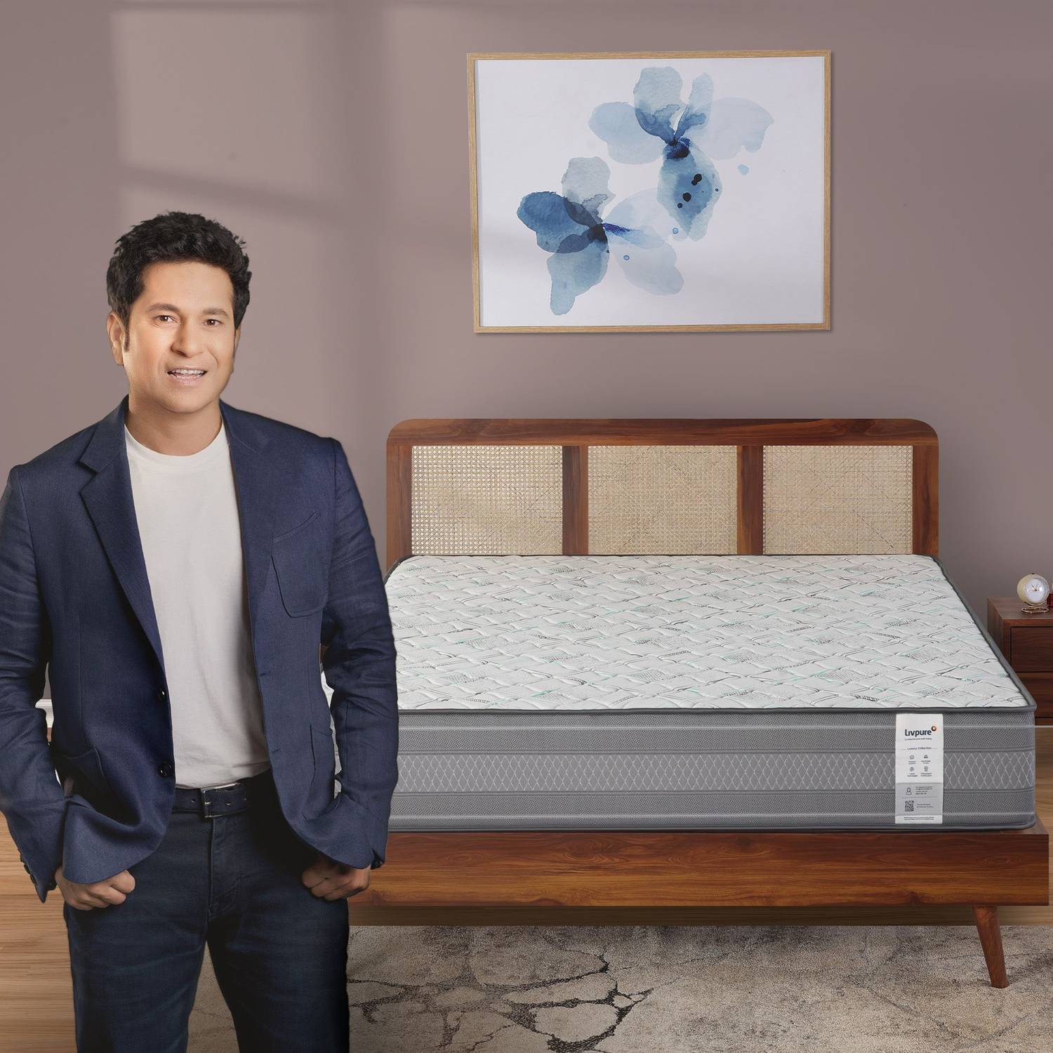 Livpure Smart ORTHO CURVX ComfortScience foam with SPINE Shaped 5D SleepTech Crafted Zones 8 inch Double High Resilience (HR) Foam Mattress
